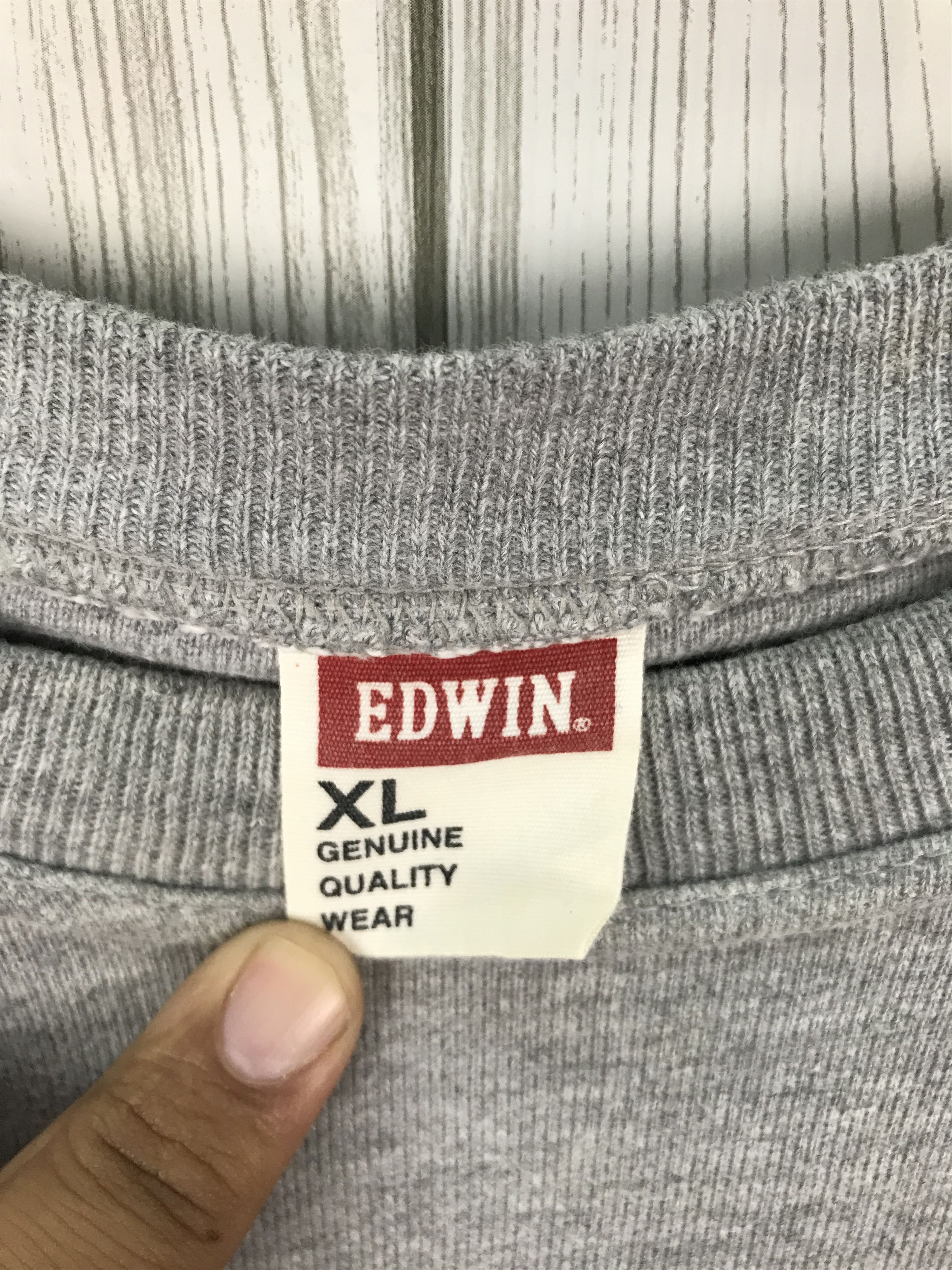 Vintage Vintage EDWIN Spell Out Pullover Sweatshirt Size US L / EU 52-54 / 3 - 3 Thumbnail