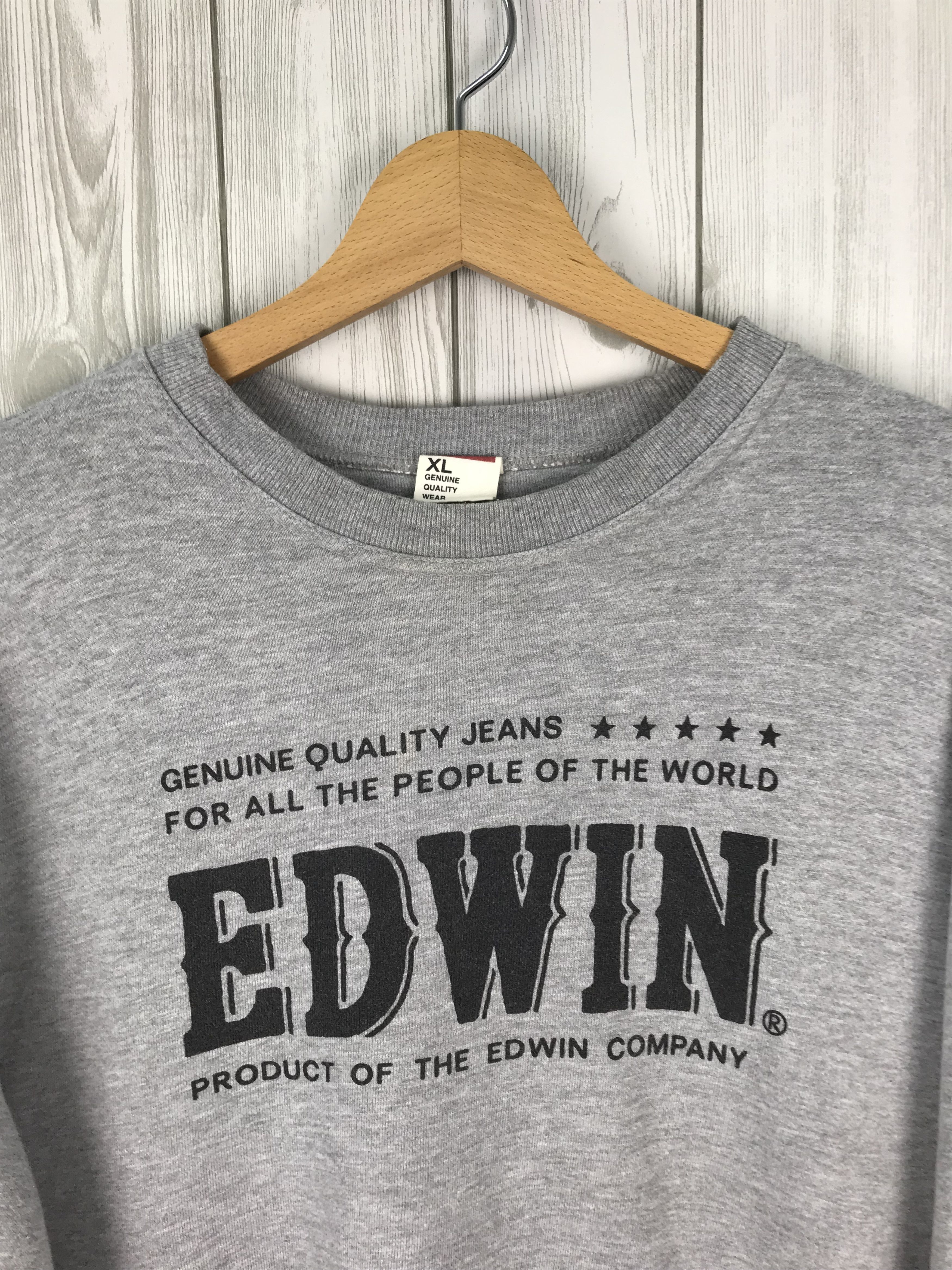 Vintage Vintage EDWIN Spell Out Pullover Sweatshirt Size US L / EU 52-54 / 3 - 2 Thumbnail