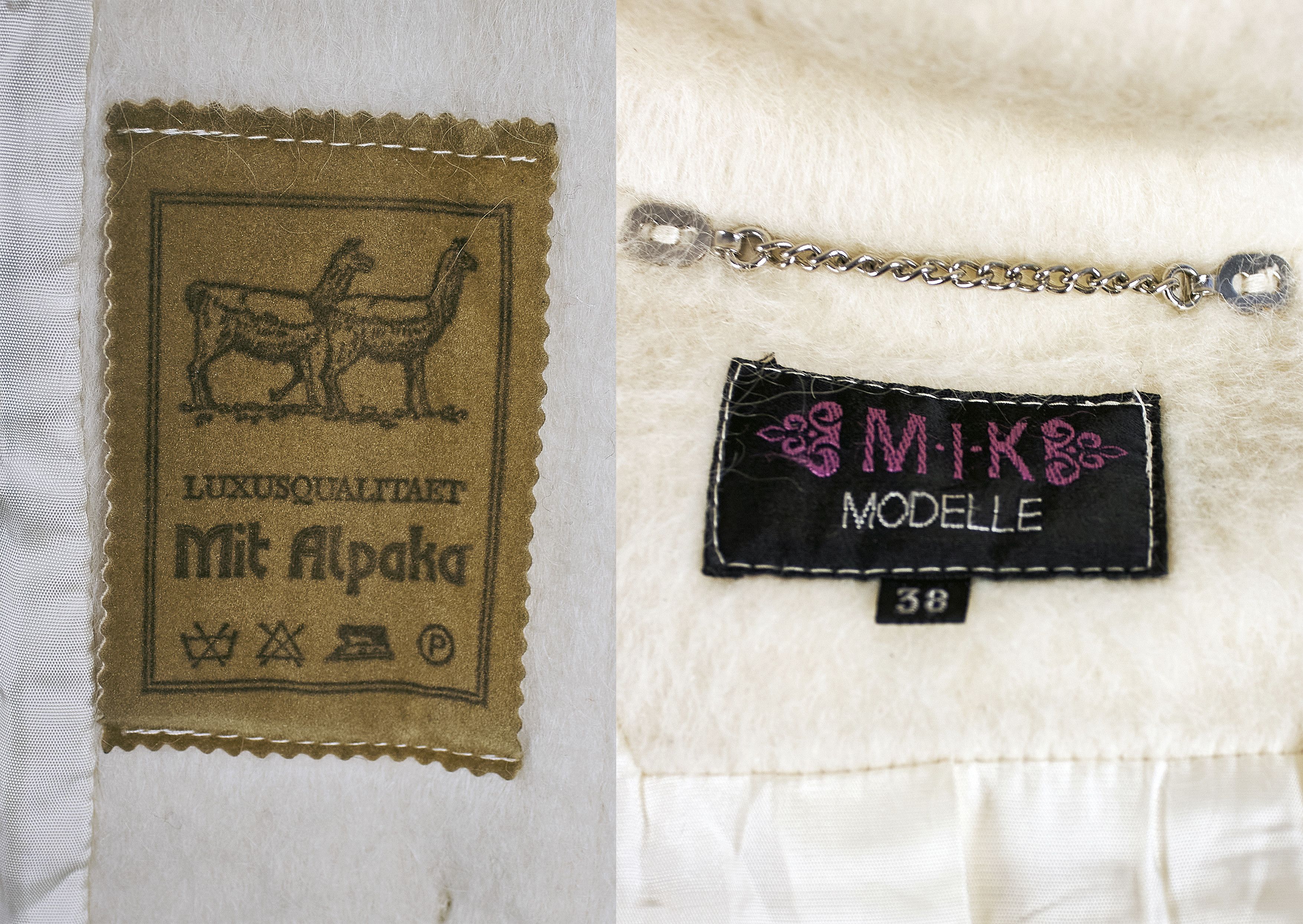 Other White alpaca woolen women's coat made of llama wool Size XS / US 0-2 / IT 36-38 - 11 Thumbnail