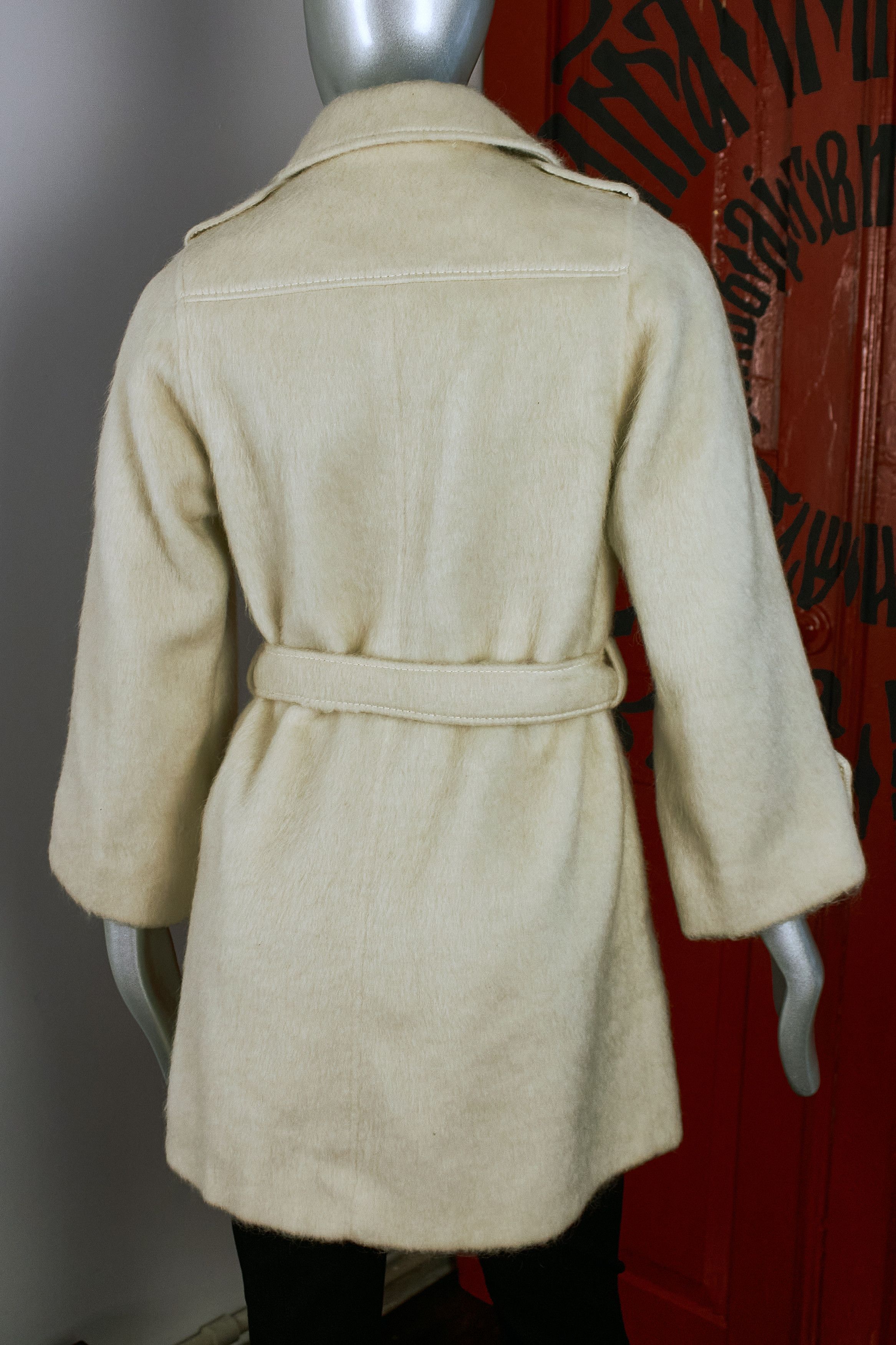 Other White alpaca woolen women's coat made of llama wool Size XS / US 0-2 / IT 36-38 - 7 Thumbnail