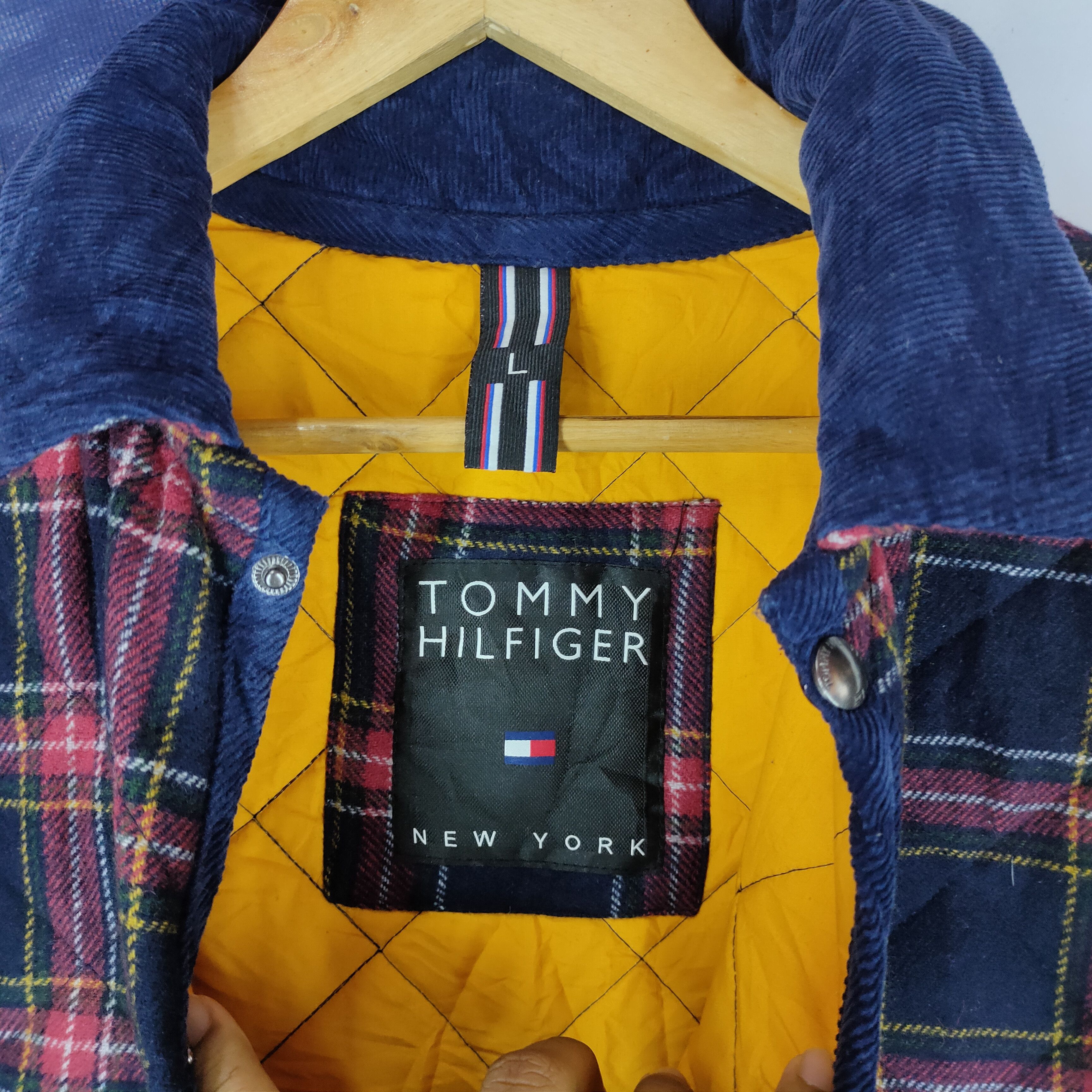 Tommy Hilfiger FREE GIFT!! TOMMY HILFIGER Full Snap Button Jacket Grid Size US L / EU 52-54 / 3 - 5 Thumbnail