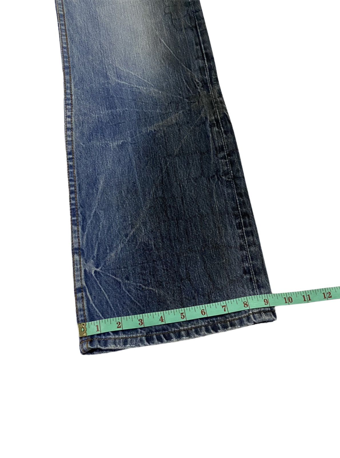 Japanese Brand Flare💃Semantic Design Snake Scales Denim Jeans Size US 34 / EU 50 - 9 Thumbnail