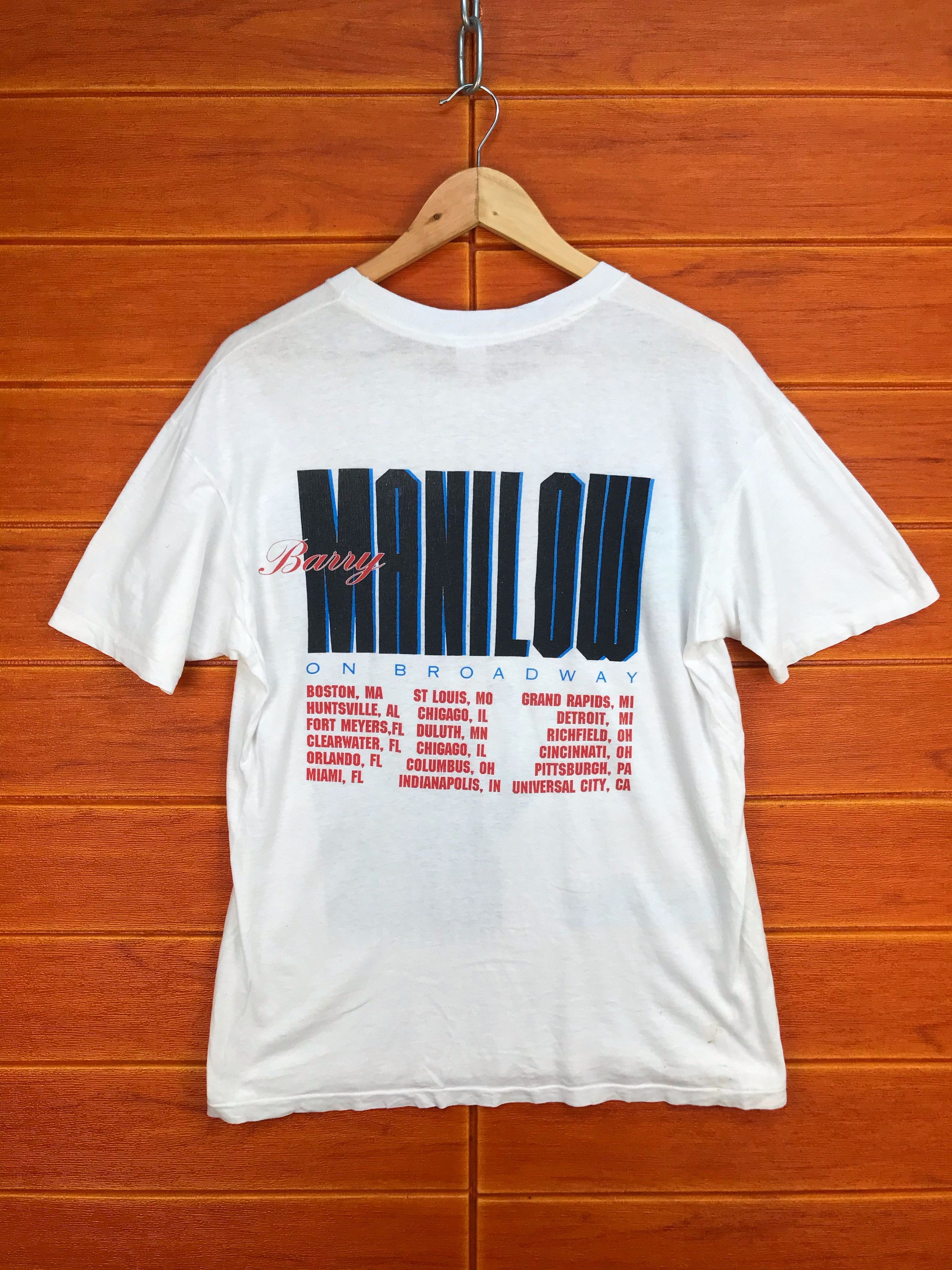 Band Tees Vintage 80s BARRY MANILOW On Broadway Tour Shirt Size US M / EU 48-50 / 2 - 2 Thumbnail