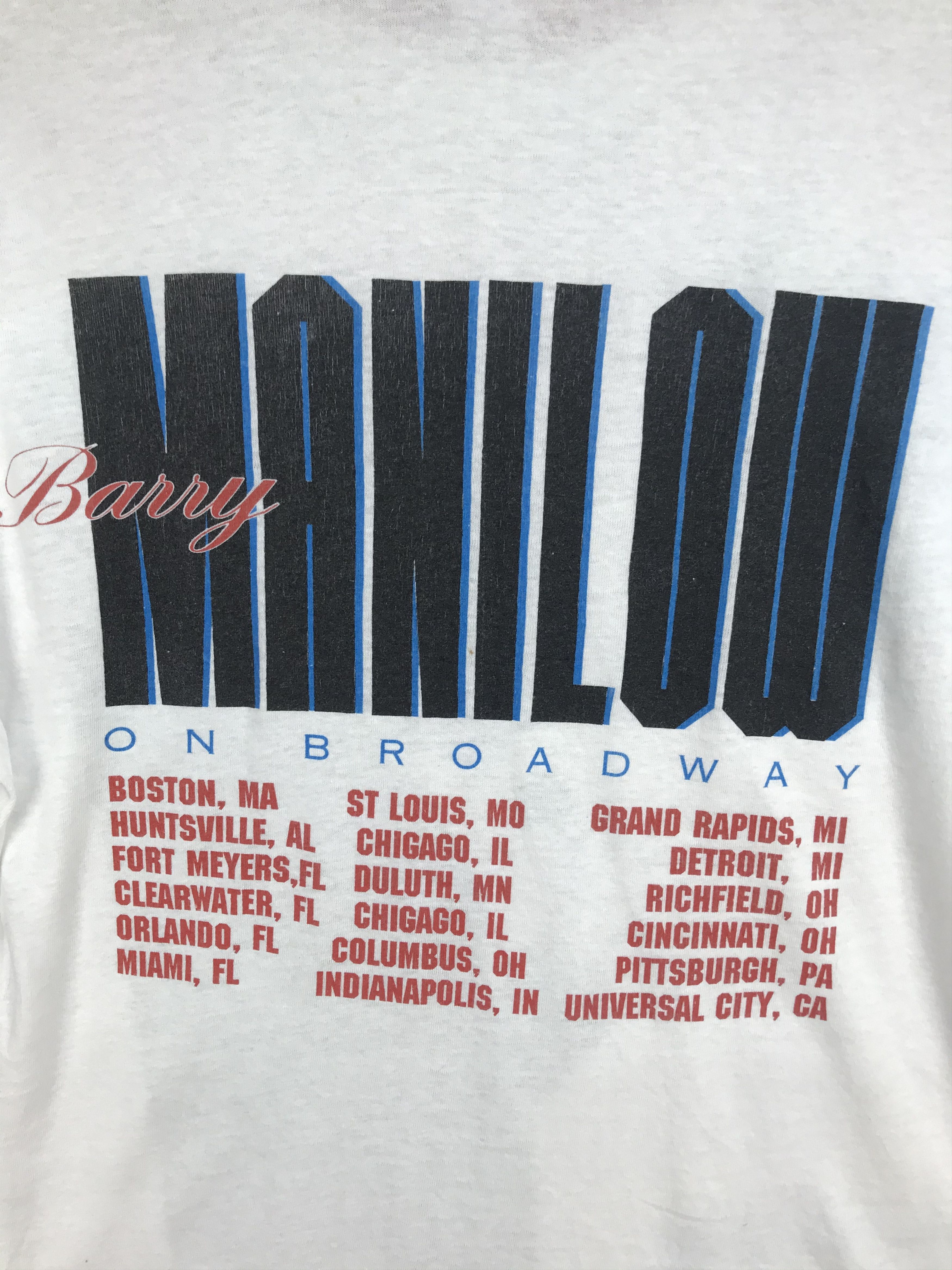 Band Tees Vintage 80s BARRY MANILOW On Broadway Tour Shirt Size US M / EU 48-50 / 2 - 5 Thumbnail