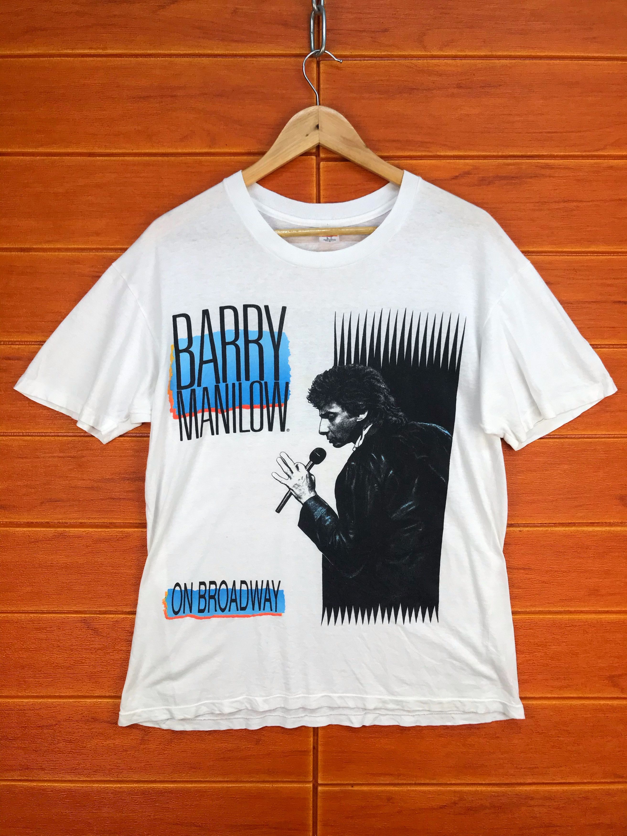 Band Tees Vintage 80s BARRY MANILOW On Broadway Tour Shirt Size US M / EU 48-50 / 2 - 1 Thumbnail