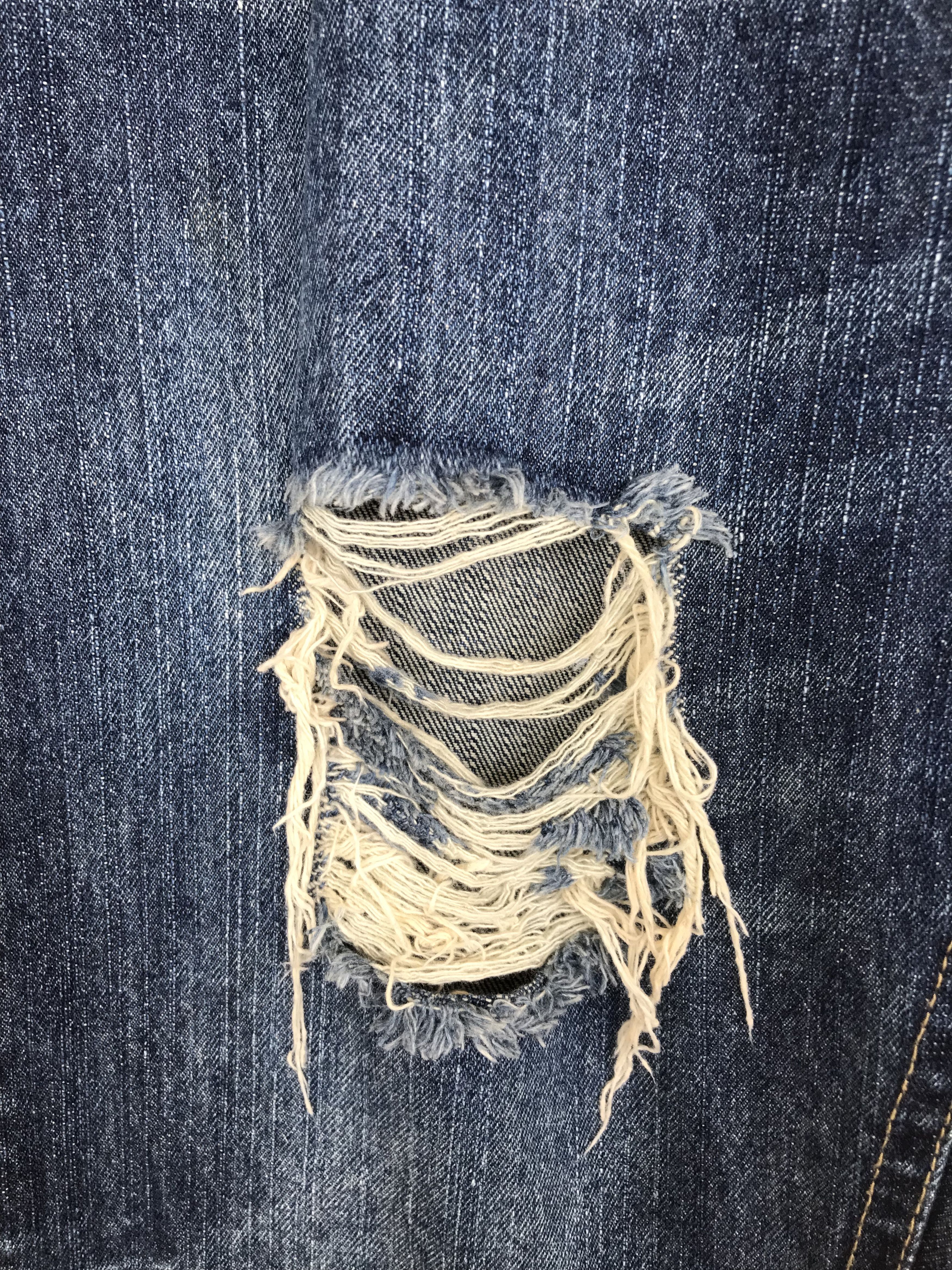 If Six Was Nine Copper Smith Printed Back Distressed Faded Denim Jeans Size US 34 / EU 50 - 8 Thumbnail