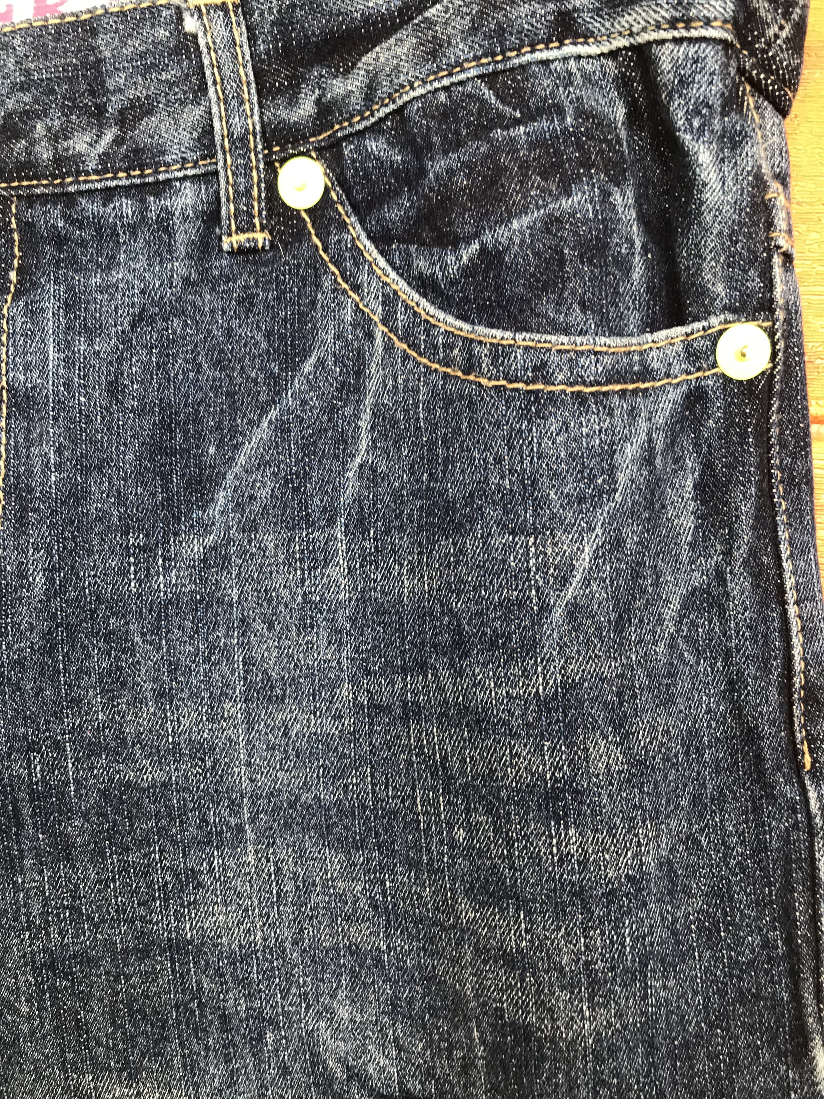 If Six Was Nine Copper Smith Printed Back Distressed Faded Denim Jeans Size US 34 / EU 50 - 7 Thumbnail