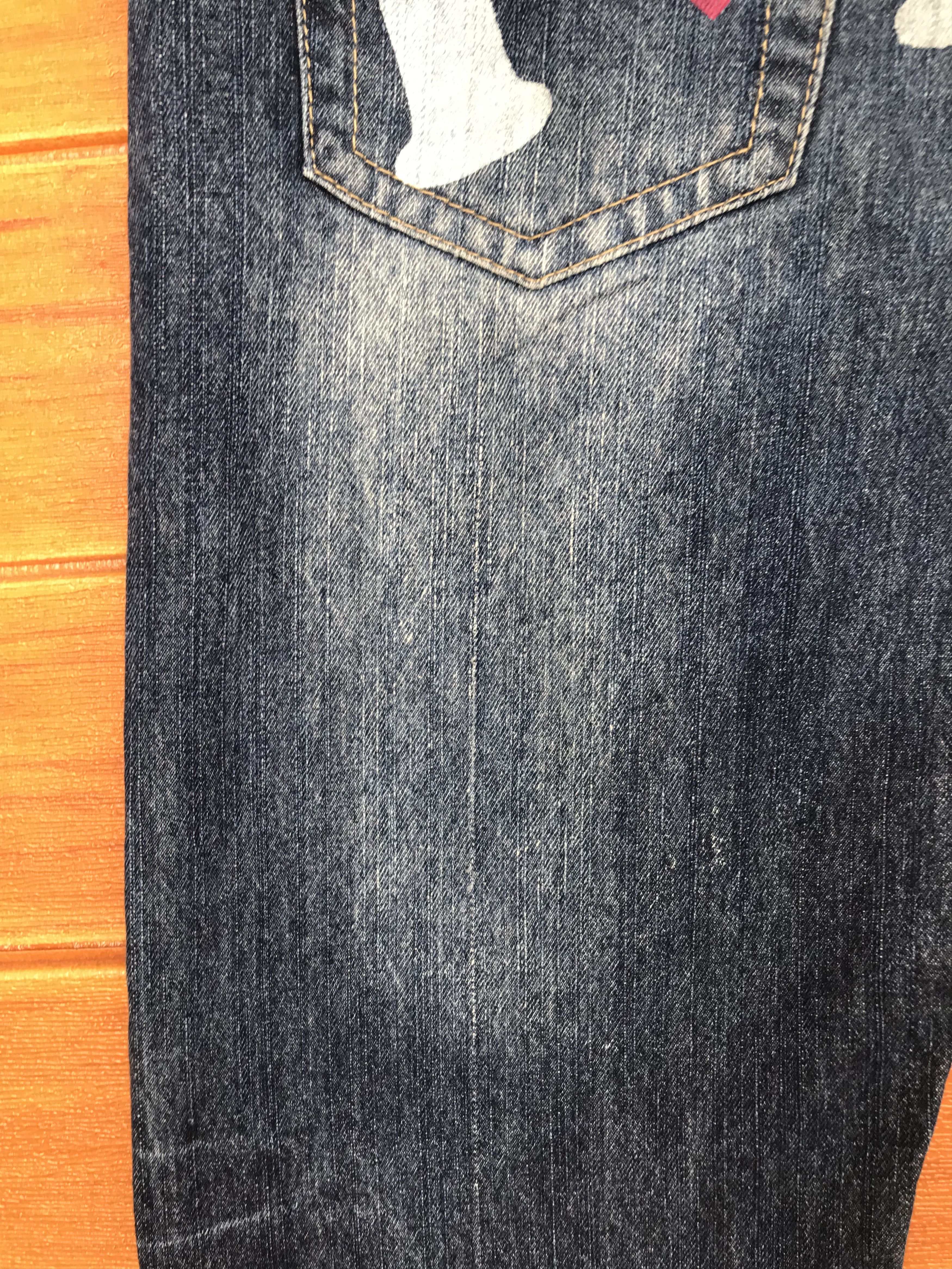 If Six Was Nine Copper Smith Printed Back Distressed Faded Denim Jeans Size US 34 / EU 50 - 16 Thumbnail