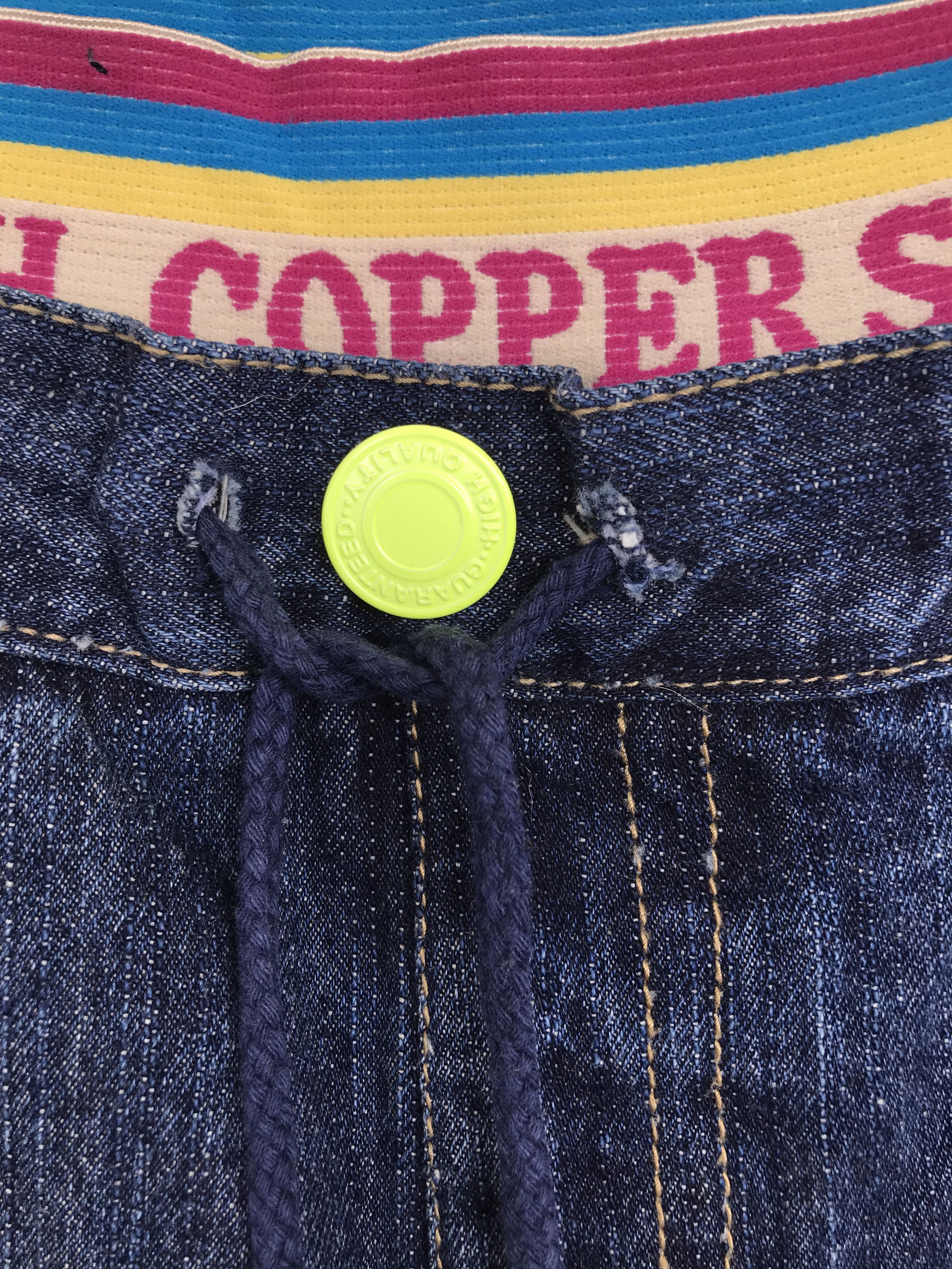 If Six Was Nine Copper Smith Printed Back Distressed Faded Denim Jeans Size US 34 / EU 50 - 20 Thumbnail