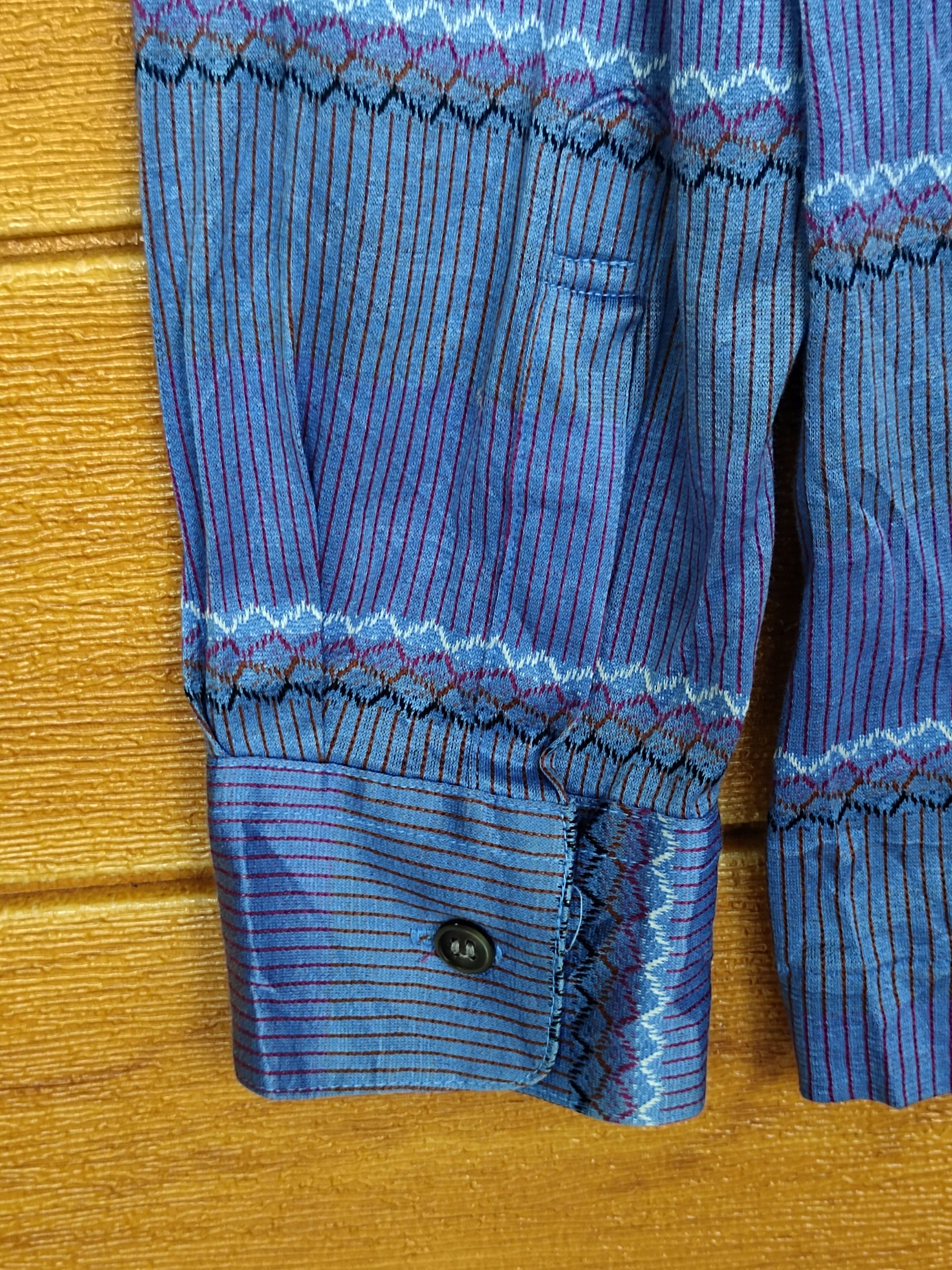 YVESSANTLAURENT YSL Striped Design Longsleeve Polo Shirt