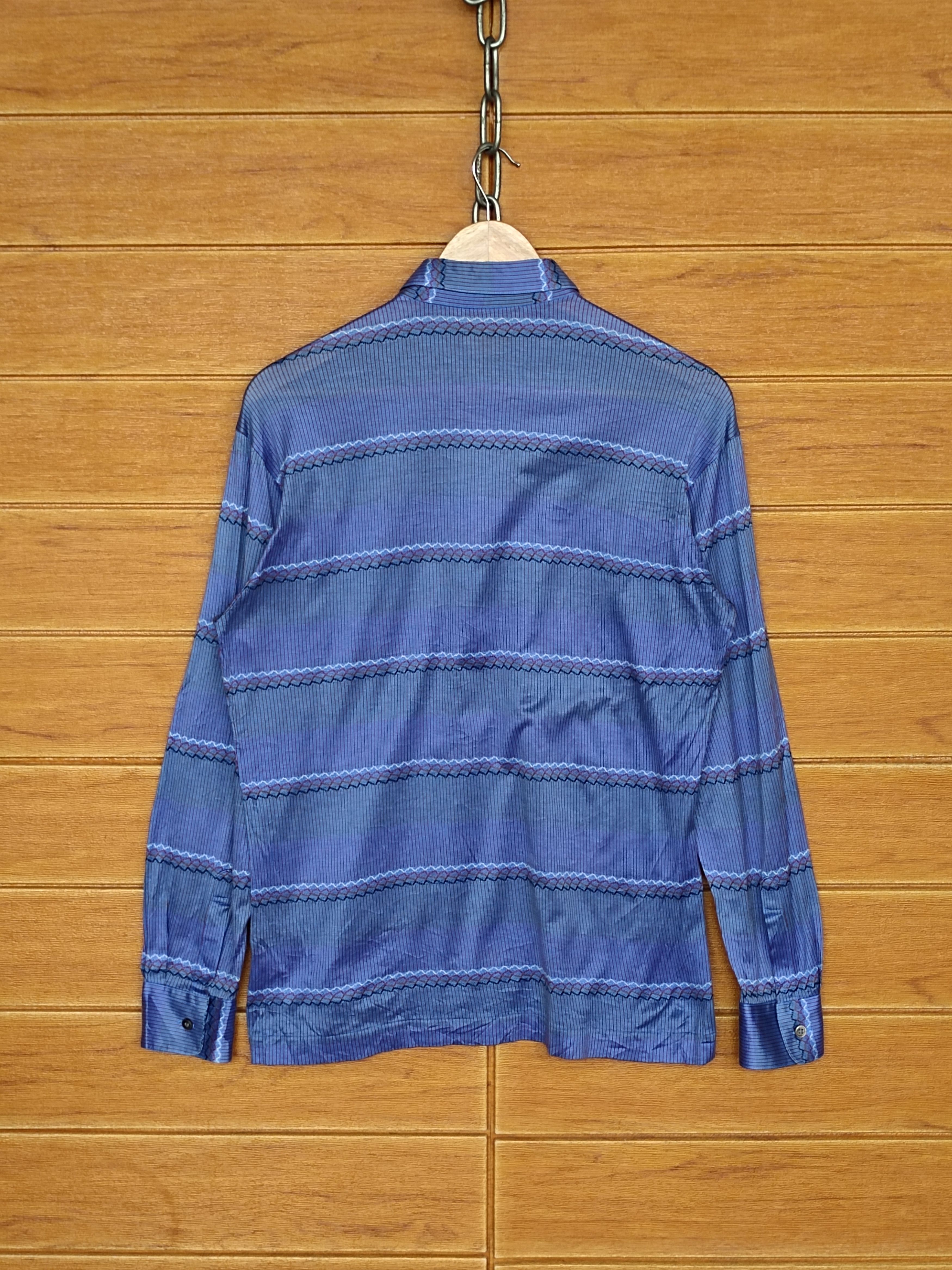 Yves Saint Laurent YVESSANTLAURENT YSL Striped Design Longsleeve Polo Shirt Size US M / EU 48-50 / 2 - 8 Thumbnail