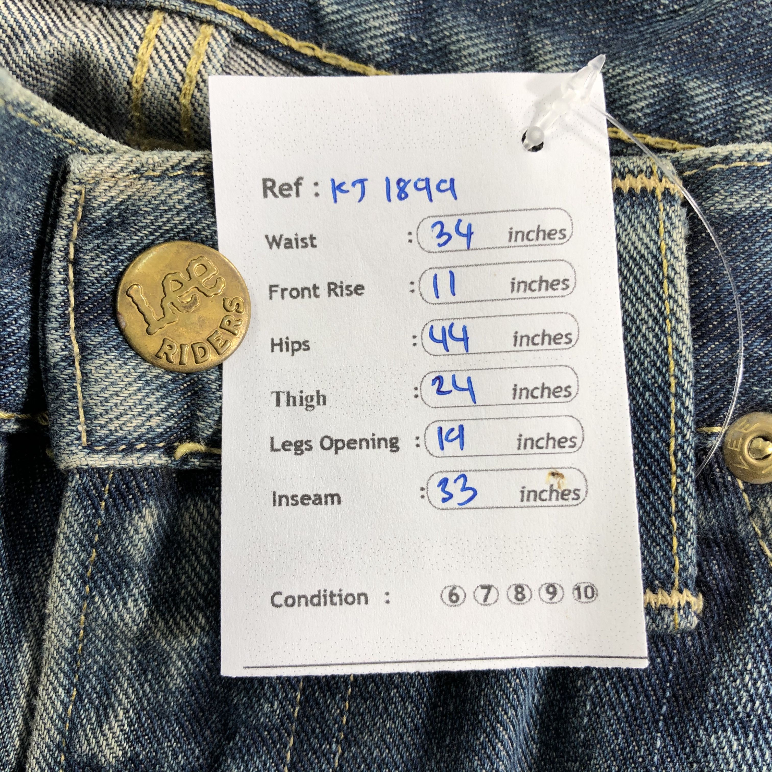 Japanese Brand × Lee Lee Riders Jeans Faded Blue Flare Denim KJ1899 Size US 34 / EU 50 - 14 Thumbnail