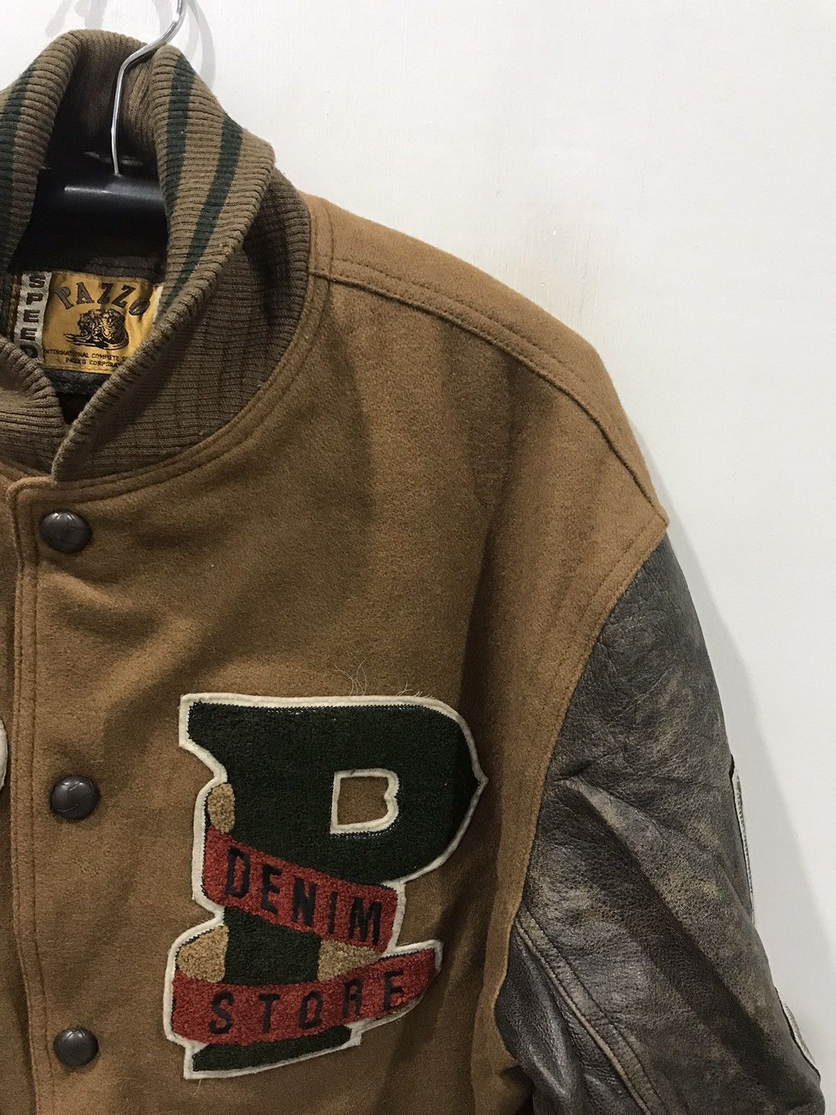 Vintage Vintage PAZZO DENIM STORE Spell Out Oversize Varsity Jacket Size US XL / EU 56 / 4 - 5 Thumbnail