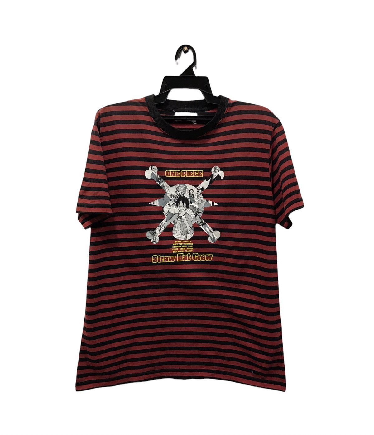 image of Anima x One Piece Straw Hat Crew Shirt in Red, Men's (Size Large)