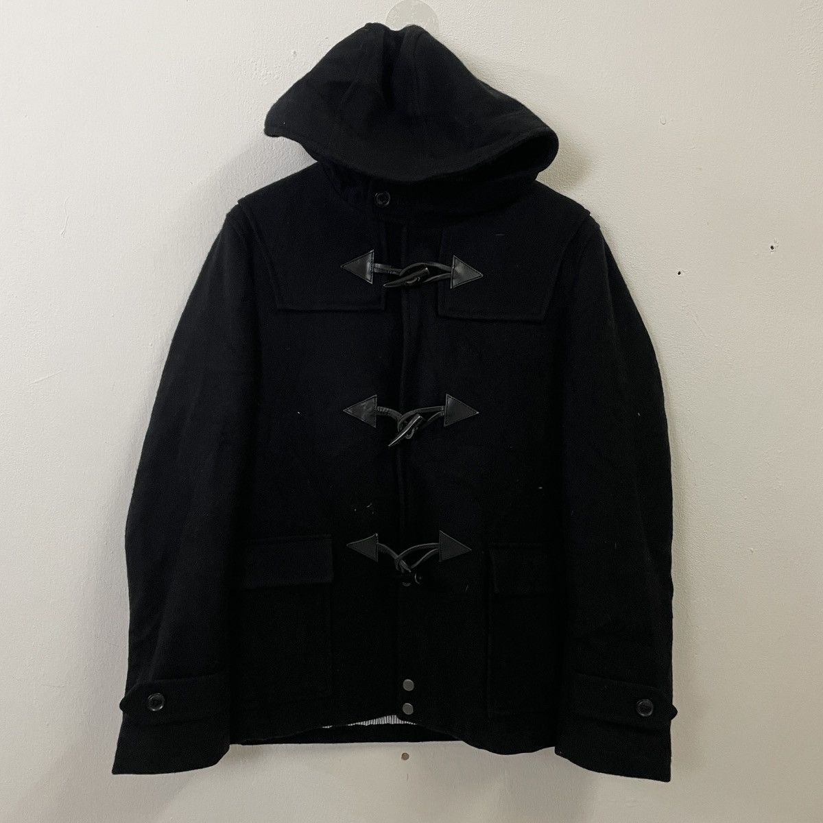 image of Winter Session Essential Garment Fear Of God Hoodie Duffel Jacket in Black, Men's (Size Large)