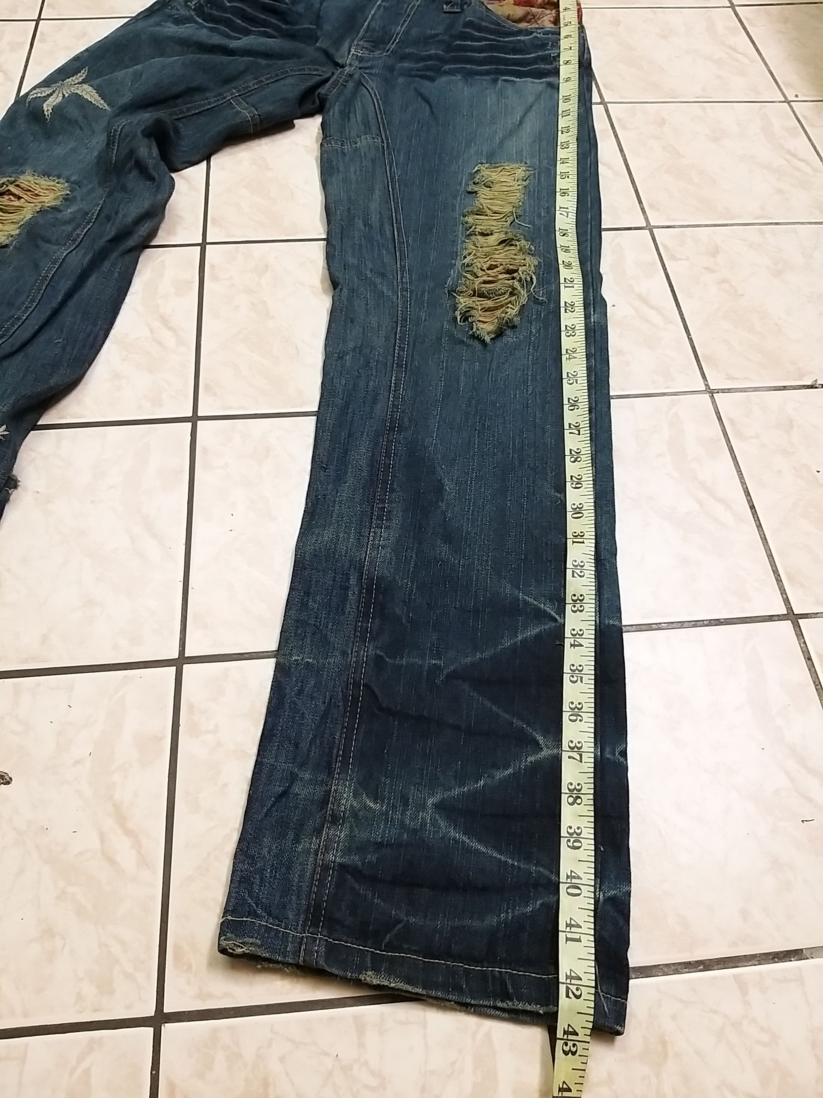 Japanese Brand JAPANESE ARCHIVAL "IN KOKOMO"HEMP PRINT DISTRESSED JEANS Size US 32 / EU 48 - 15 Thumbnail