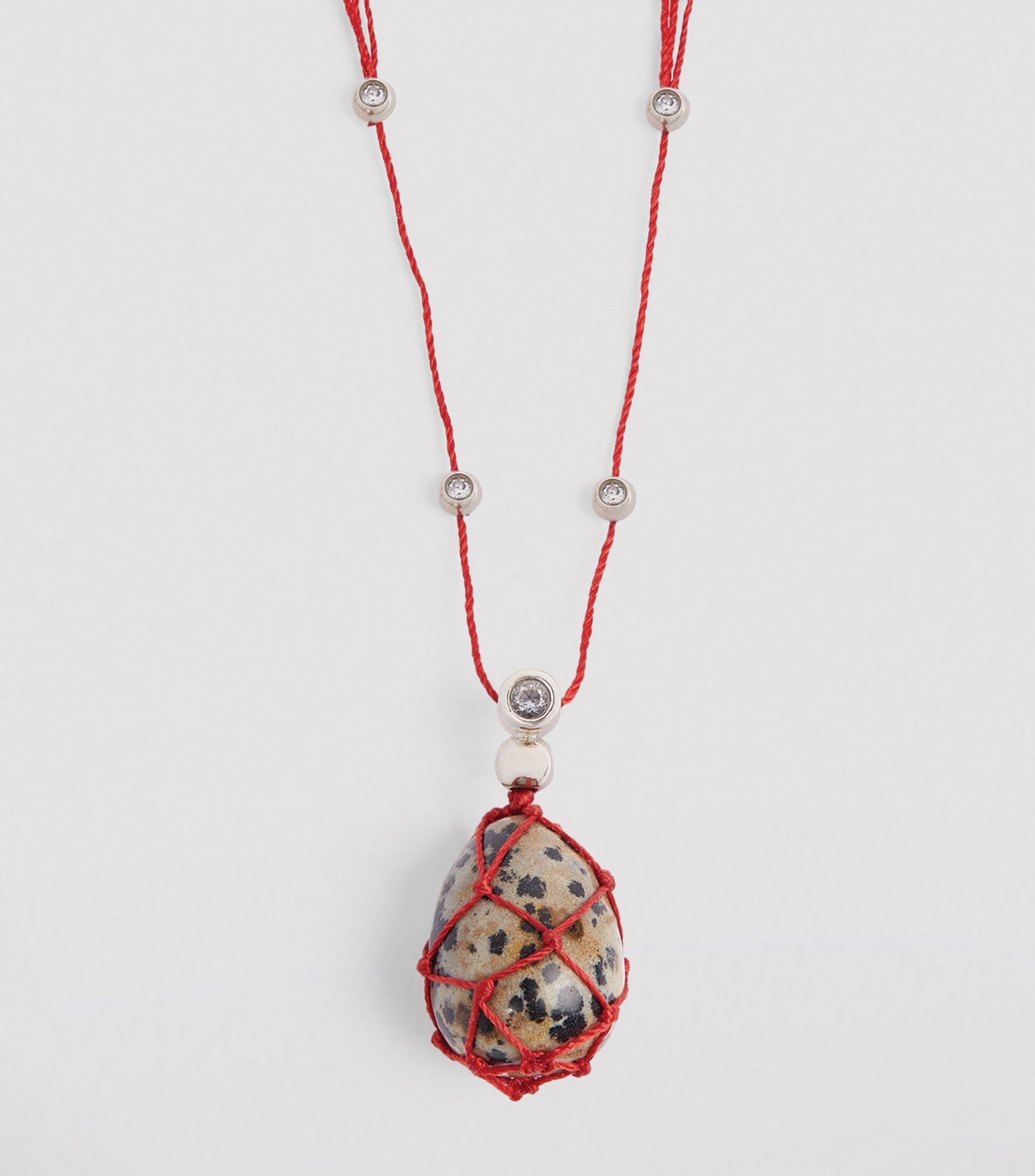 Bottega Veneta BOTTEGA VENETA red Dalmatian Jasper stone pendant necklace Size ONE SIZE - 1 Thumbnail