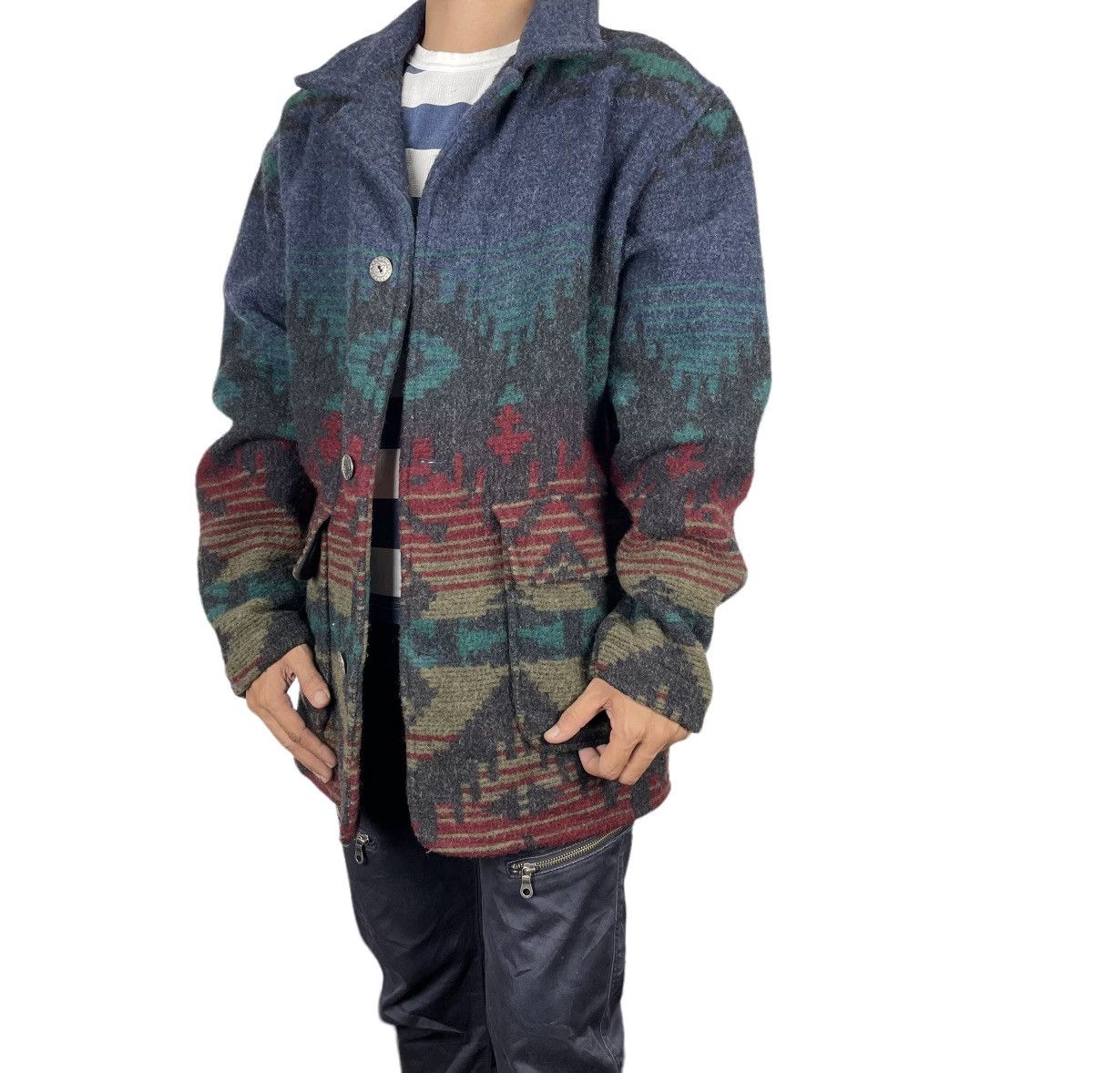 L.L. Bean × Native ❄️VTG LL BEAN NATIVE WOOL BUTTON JACKET Size US M / EU 48-50 / 2 - 2 Thumbnail