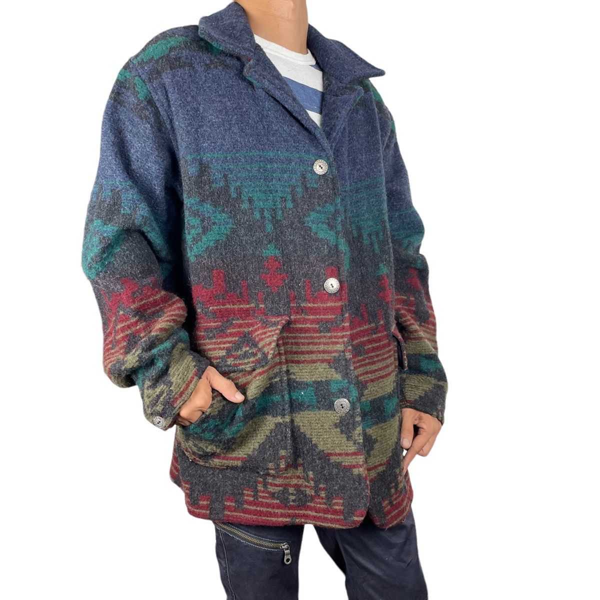 L.L. Bean × Native ❄️VTG LL BEAN NATIVE WOOL BUTTON JACKET Size US M / EU 48-50 / 2 - 1 Thumbnail