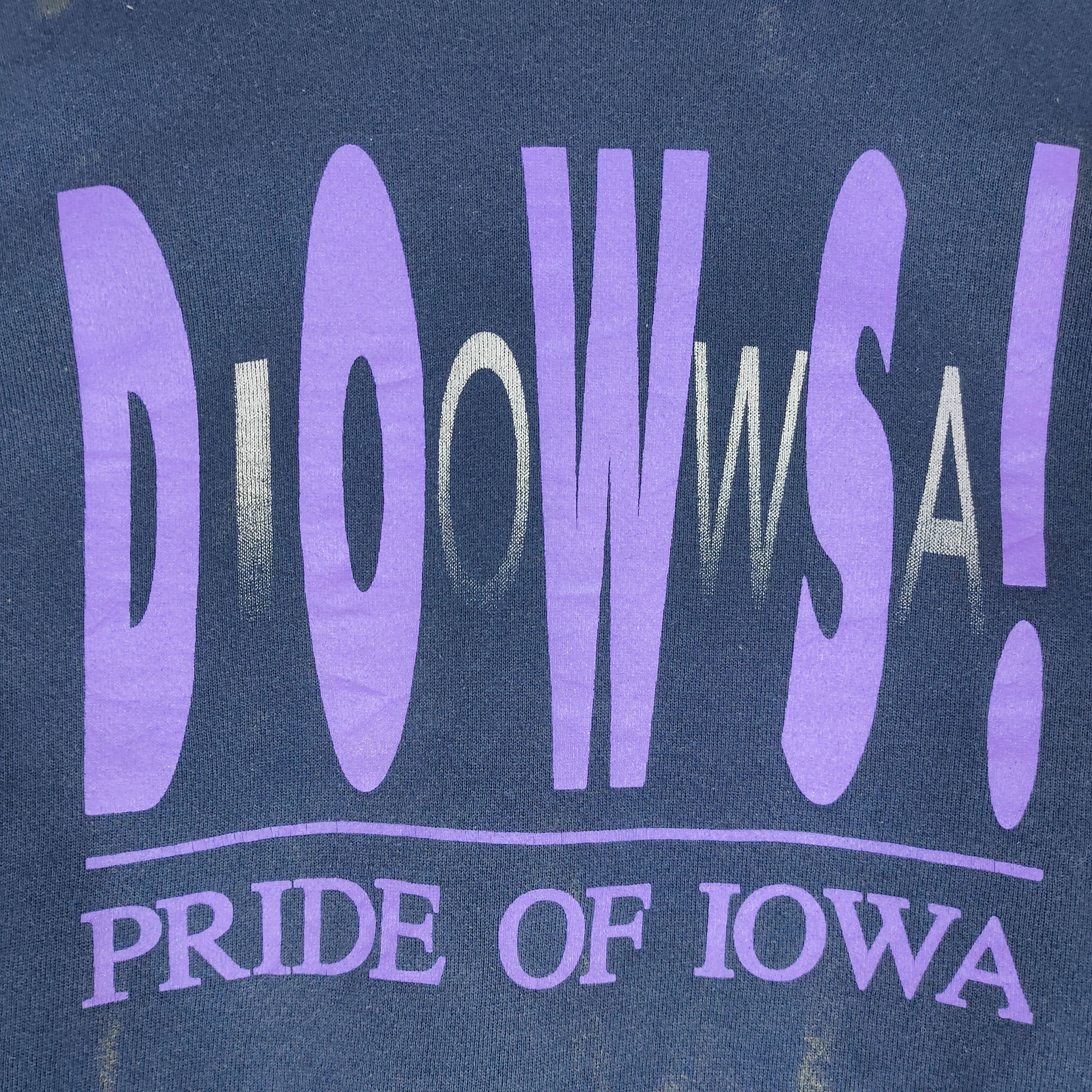Vintage Vintage 80s DOWS IOWA Spellout Sweatshirt Custom Bleach Size US M / EU 48-50 / 2 - 3 Thumbnail