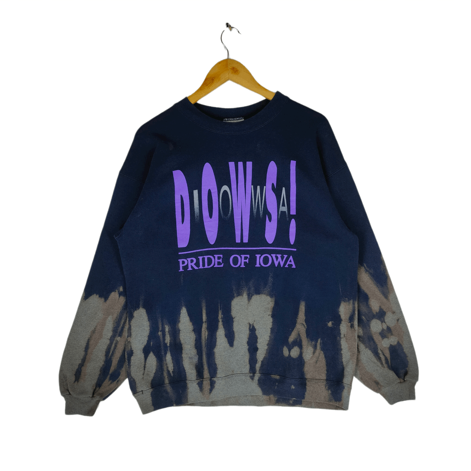 Vintage Vintage 80s DOWS IOWA Spellout Sweatshirt Custom Bleach Size US M / EU 48-50 / 2 - 1 Thumbnail