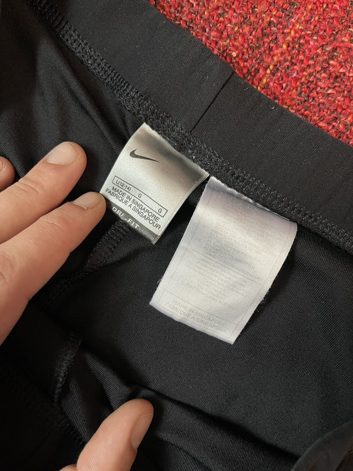 Nike × Vintage Nike y2k black leggings made in Singapore Size 34" / US 12 / IT 48 - 3 Thumbnail