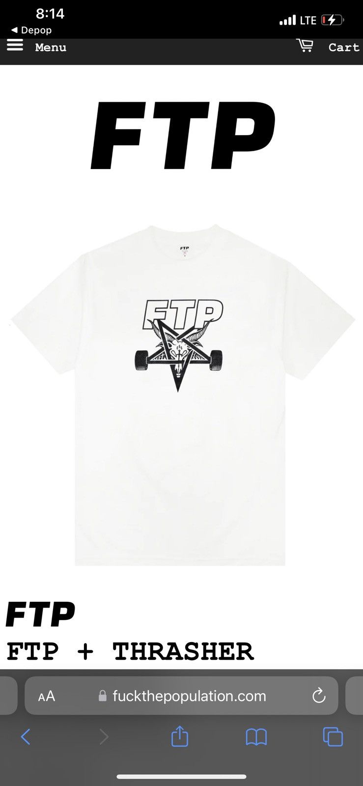 FTP + Thrasher store Skategoat Tee- Black