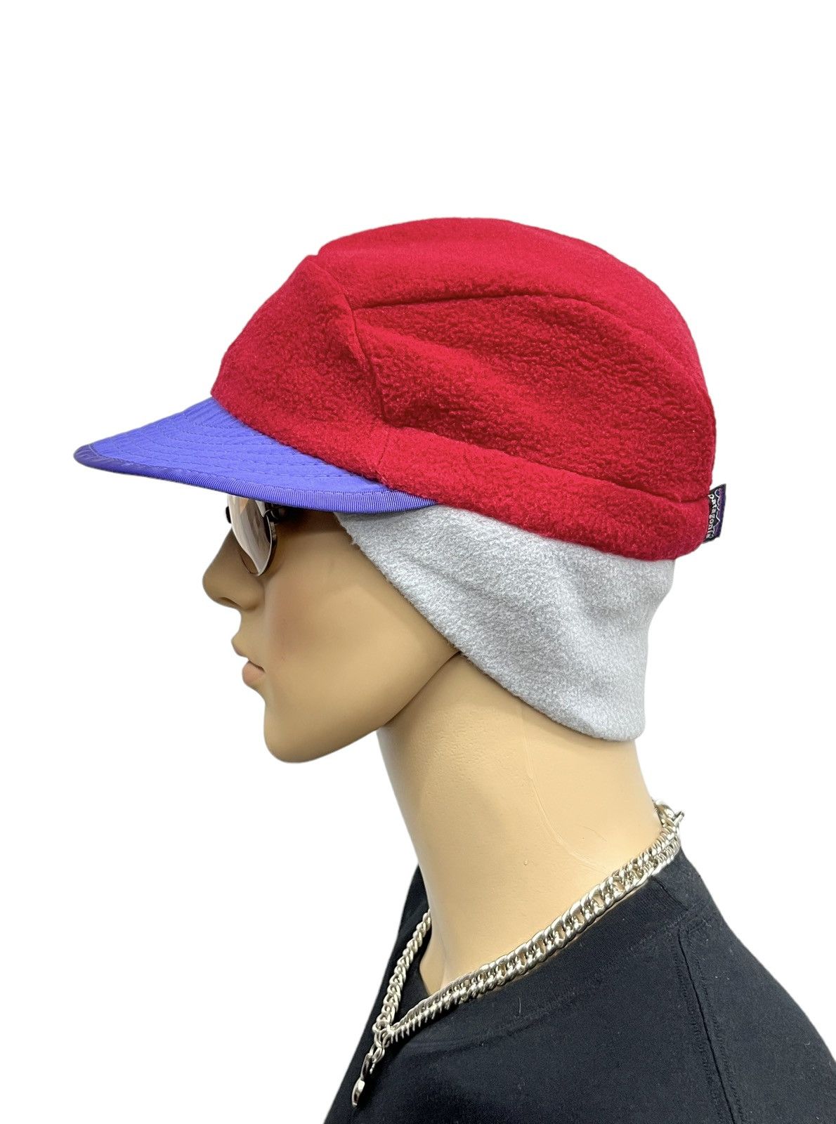 Patagonia 🔥Vintage 90’s PATAGONIA 5 Panel Ear Trap Winter Fleece Hat Size ONE SIZE - 4 Thumbnail