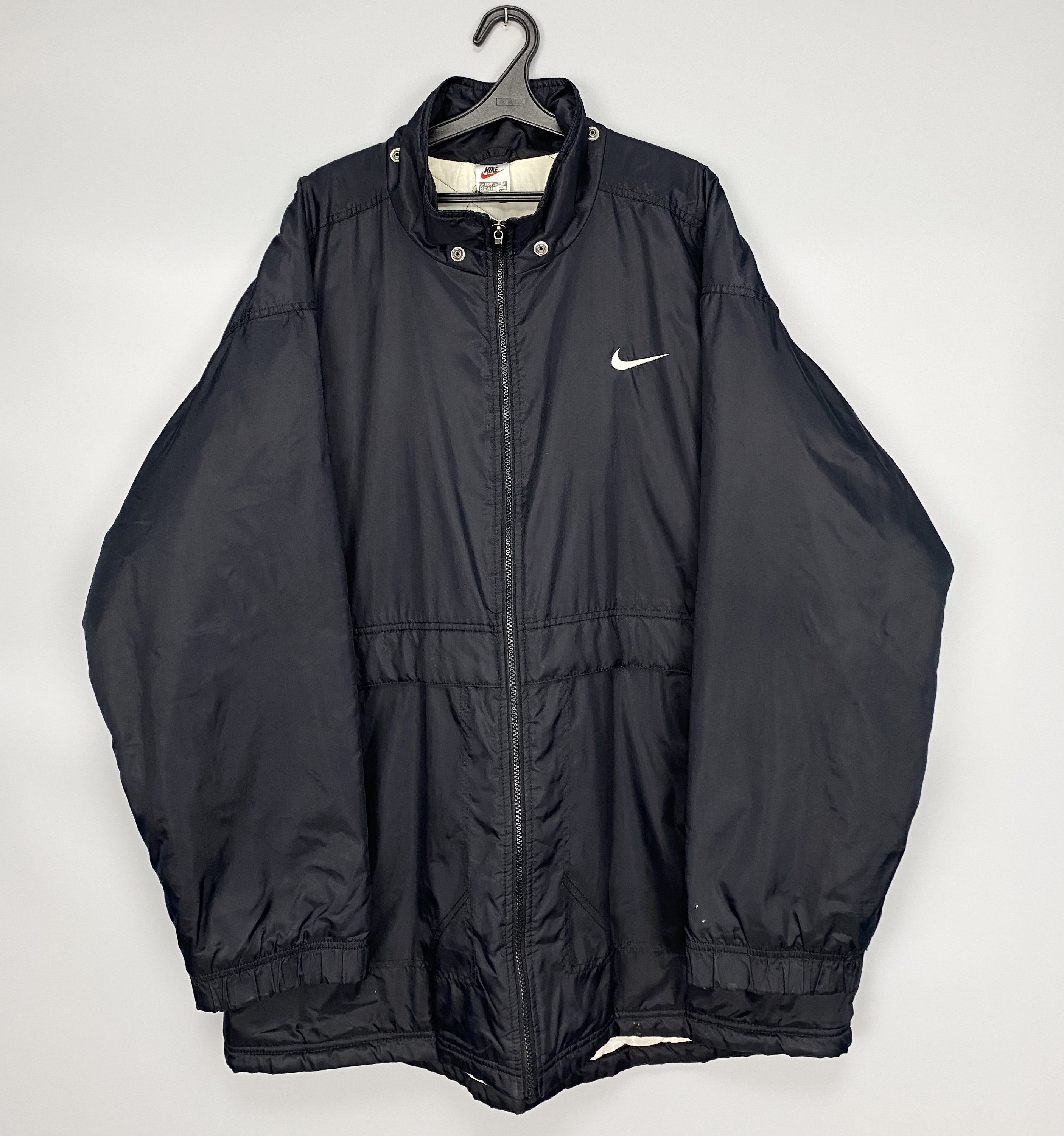 Nike Vintage 90s NIKE Big Swoosh Logo Black jacket Size US XXL / EU 58 / 5 - 4 Thumbnail