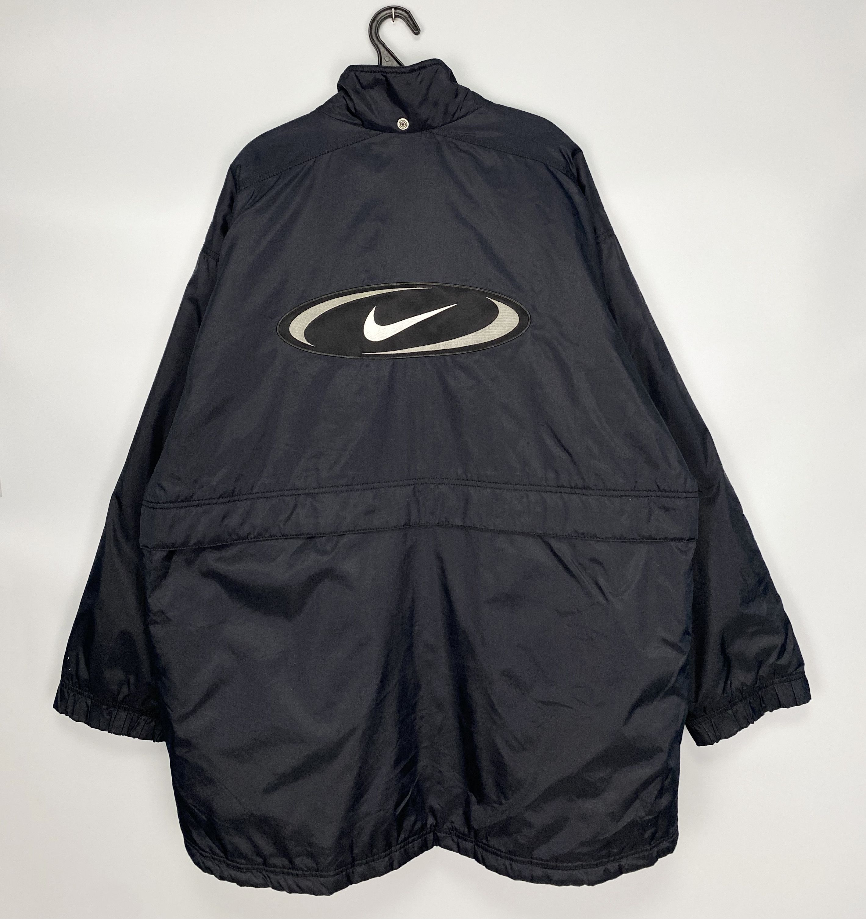 Nike Vintage 90s NIKE Big Swoosh Logo Black jacket Size US XXL / EU 58 / 5 - 1 Thumbnail
