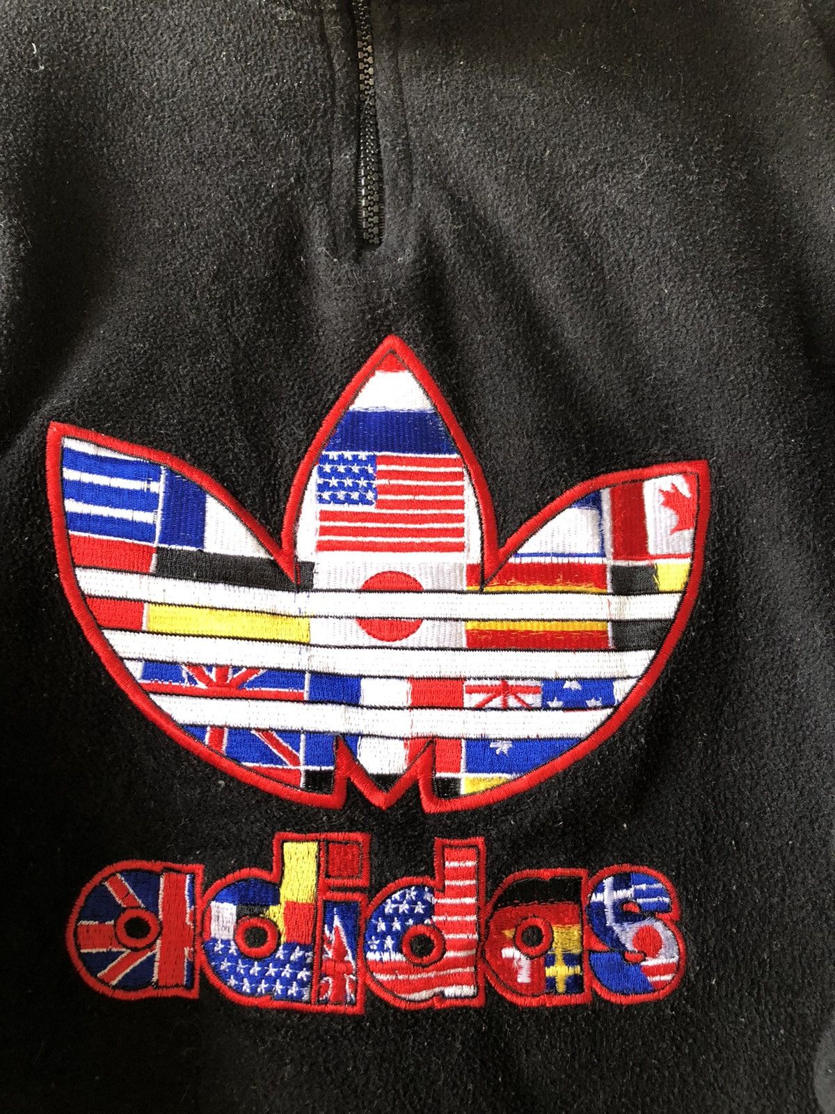 Adidas Vintage Adidas Words Rios Sweat Half Zip Black Sweaters Size US L / EU 52-54 / 3 - 2 Thumbnail