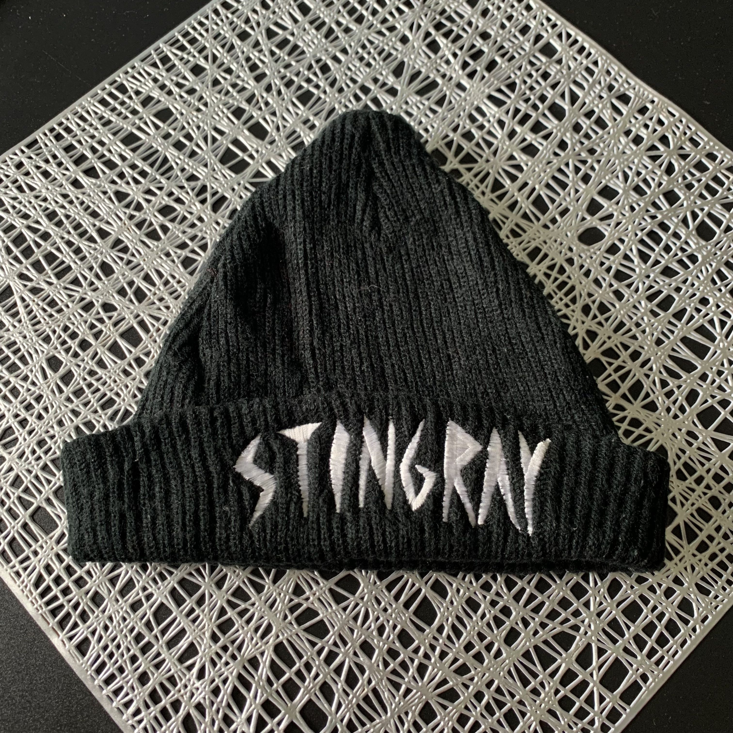 STINGRAY Embroidery Big Logo Black Beanie #159-G