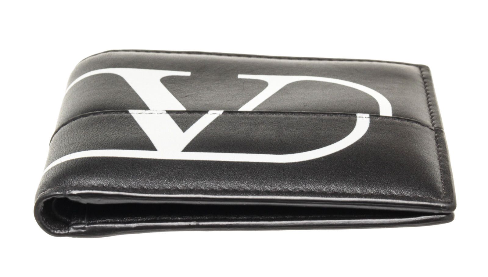Valentino Valentino Black Leather Logo Print Bifold Wallet Size ONE SIZE - 4 Thumbnail
