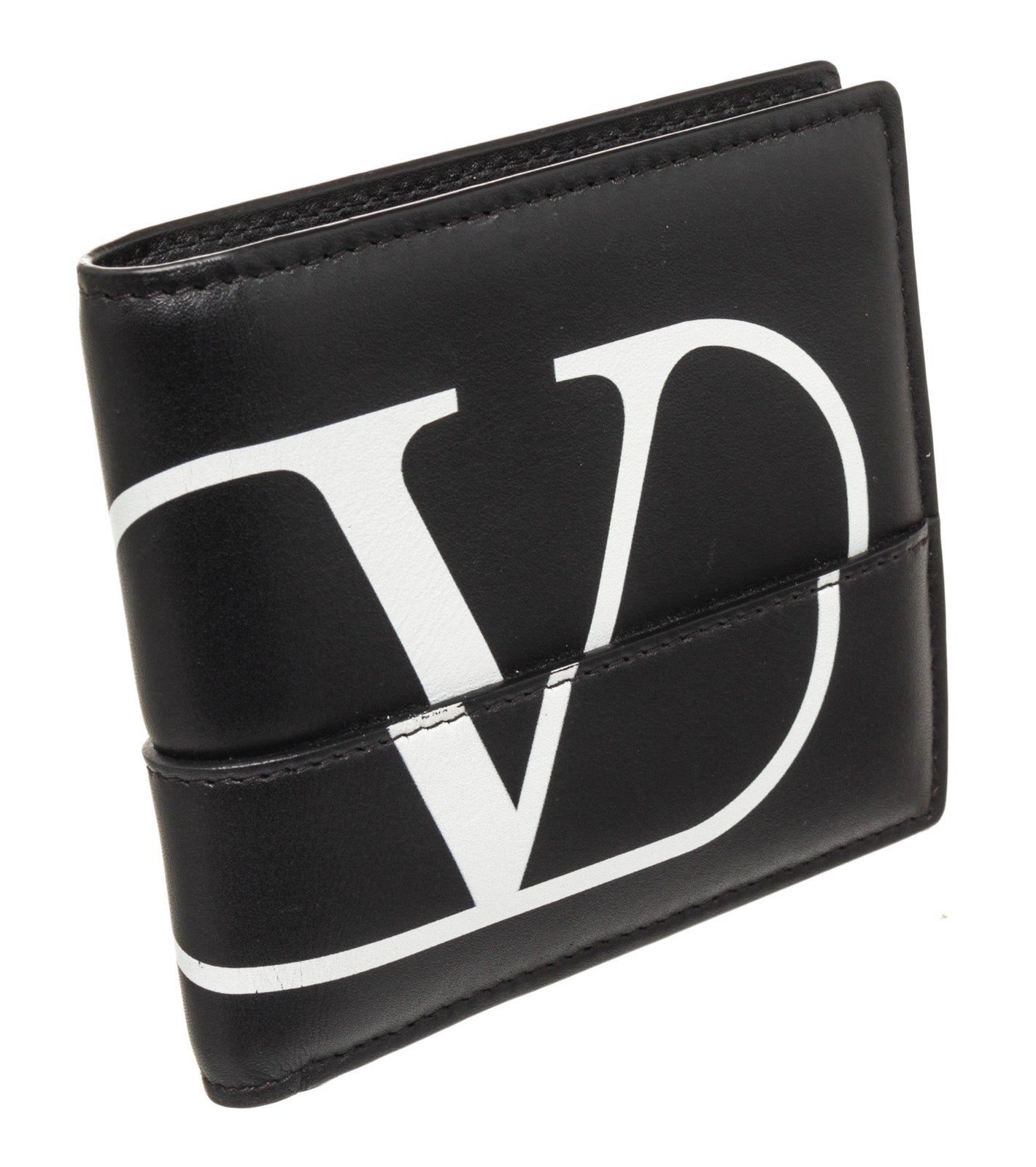 Valentino Valentino Black Leather Logo Print Bifold Wallet Size ONE SIZE - 2 Preview