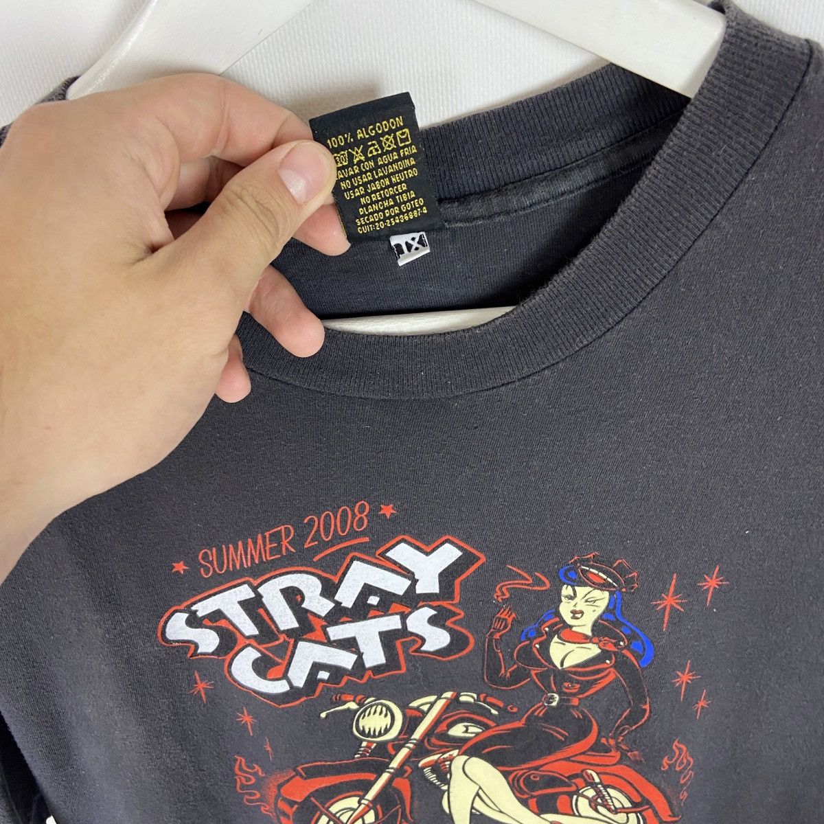 Vintage Vintage 00s Stray Cats Flame Job Hot Rod Wear tee Sol Rac Size US XL / EU 56 / 4 - 8 Thumbnail
