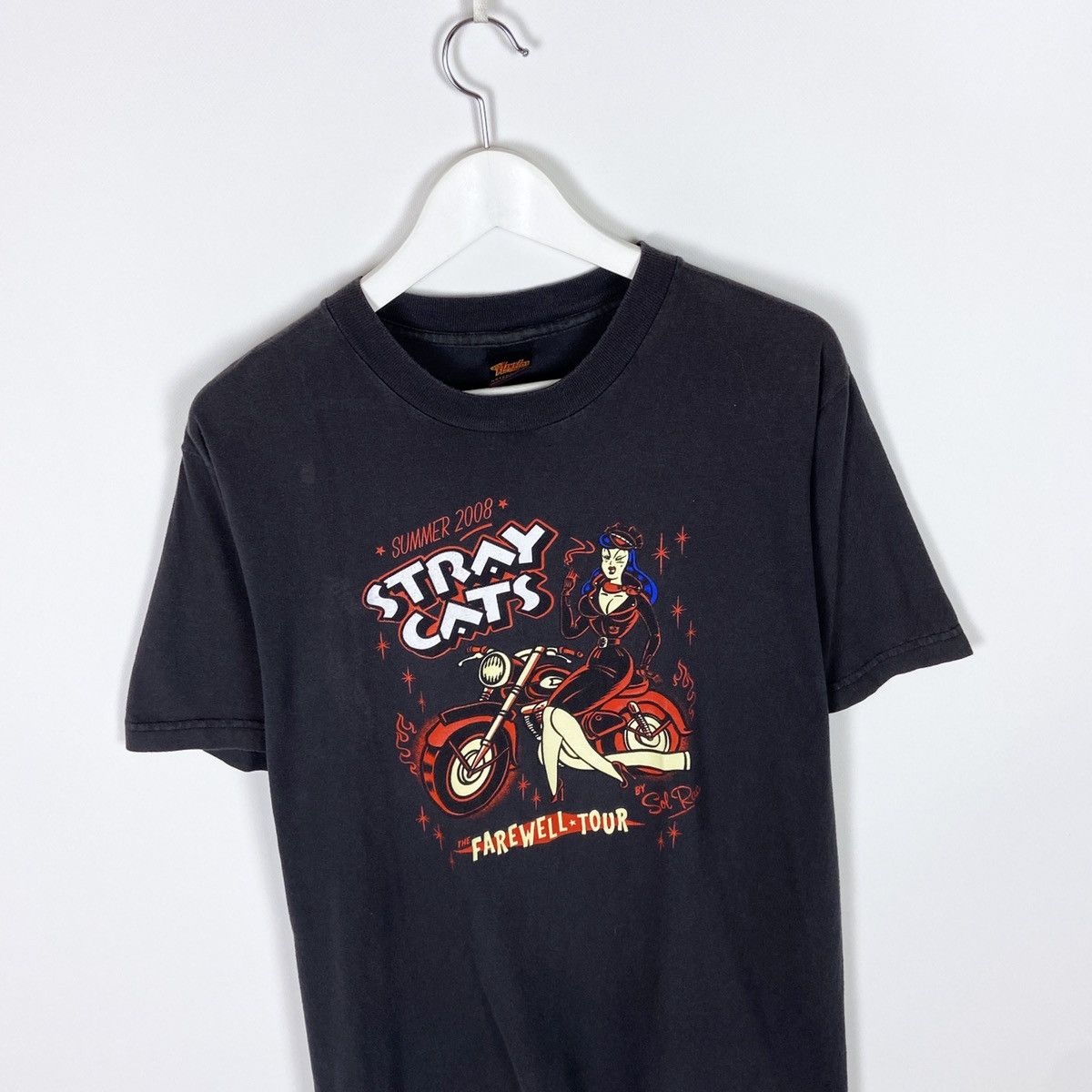 Vintage Vintage 00s Stray Cats Flame Job Hot Rod Wear tee Sol Rac Size US XL / EU 56 / 4 - 2 Thumbnail