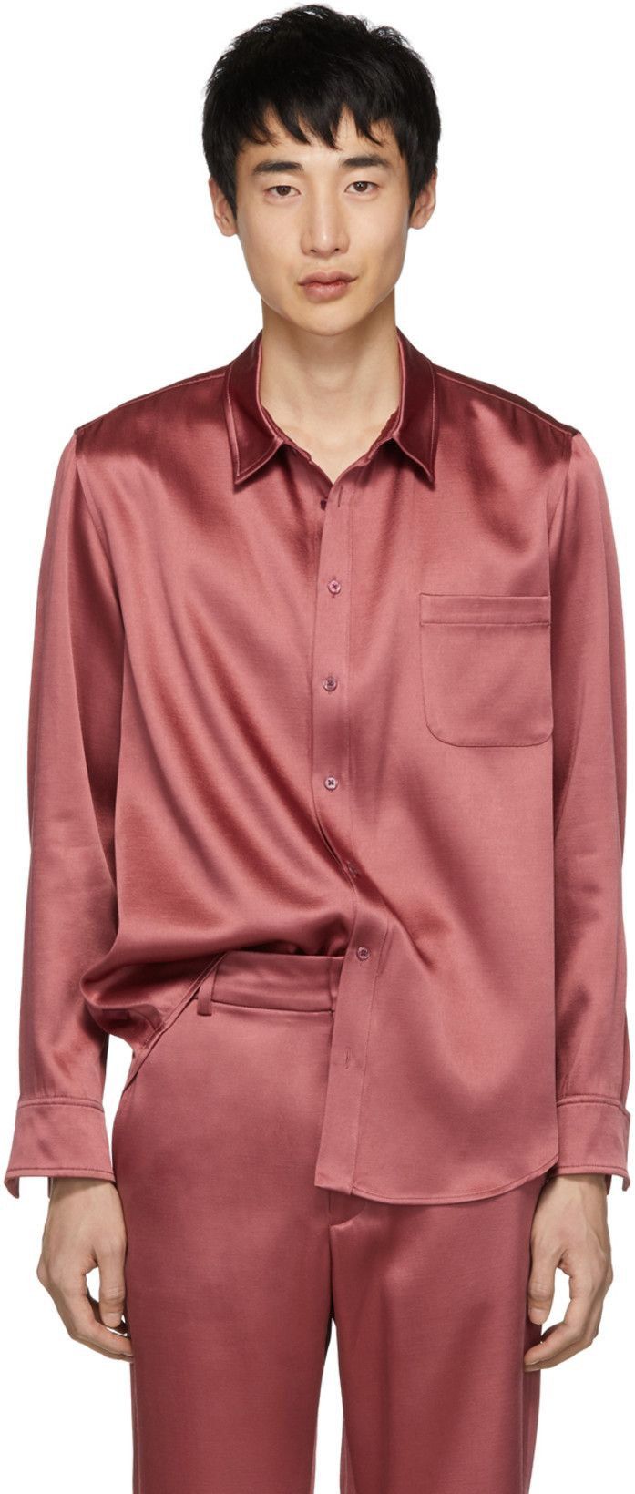 Sies Marjan Red Satin Sander Shirt