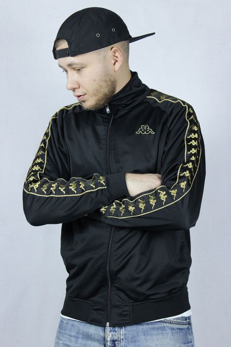 Black and gold 2024 kappa track jacket