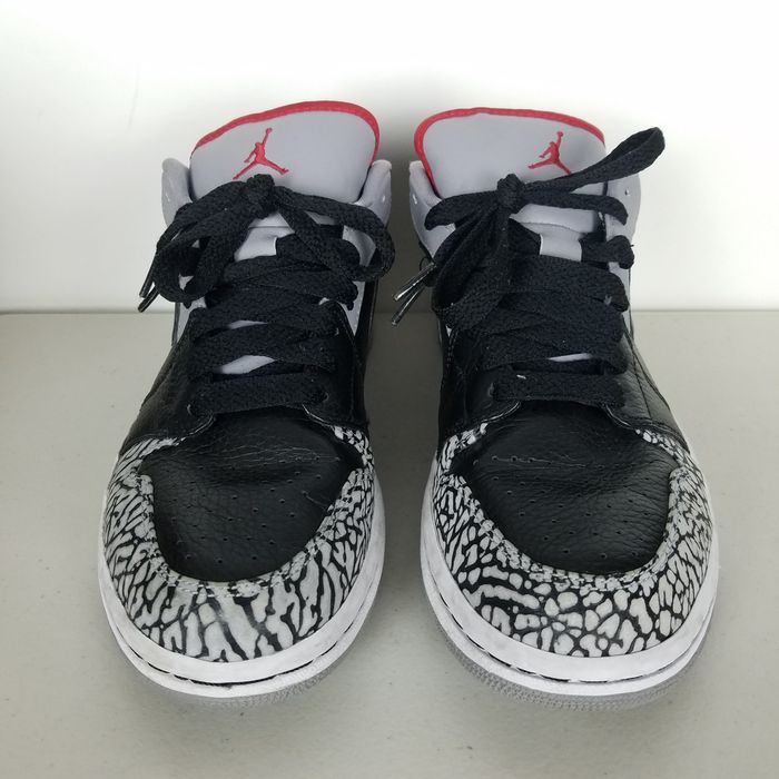 Jordan Brand Air Jordan 1 Phat Low Black Cement 2008 | Grailed