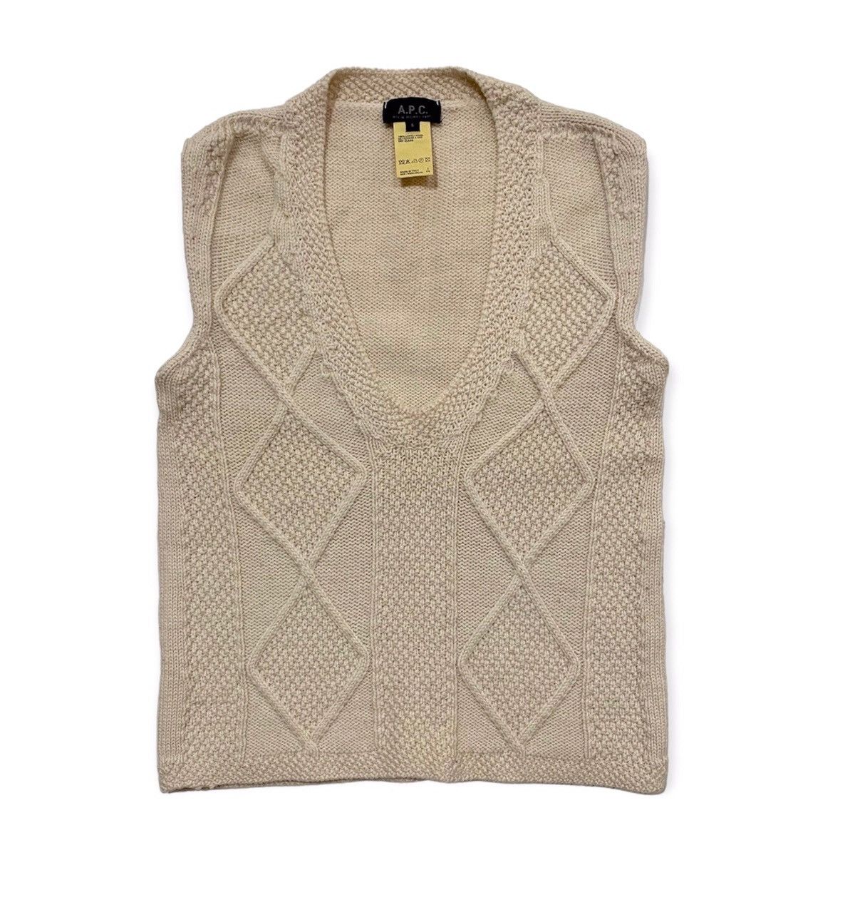 A.P.C. Irish Cable Knit Vest Size US S / EU 44-46 / 1 - 1 Thumbnail