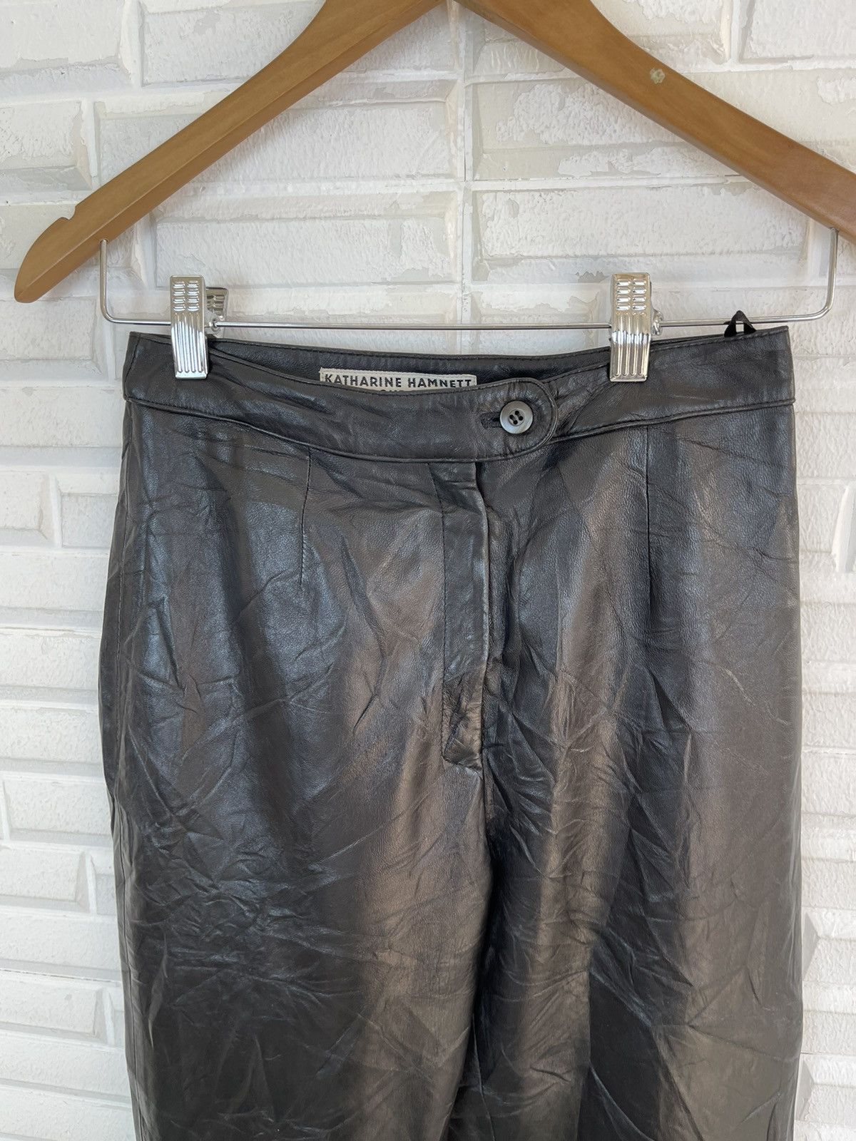 Katharine Hamnett London Vintage KATHARINE HAMNETT Leather Pants Size US 26 / EU 42 - 3 Thumbnail