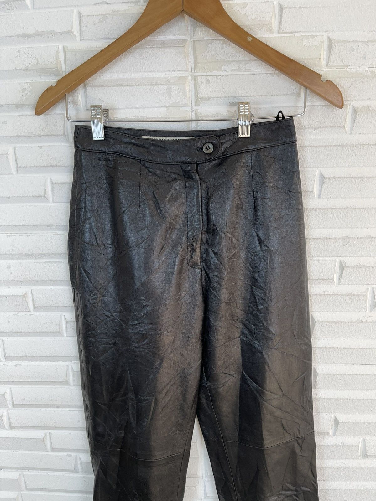 Katharine Hamnett London Vintage KATHARINE HAMNETT Leather Pants Size US 26 / EU 42 - 2 Thumbnail