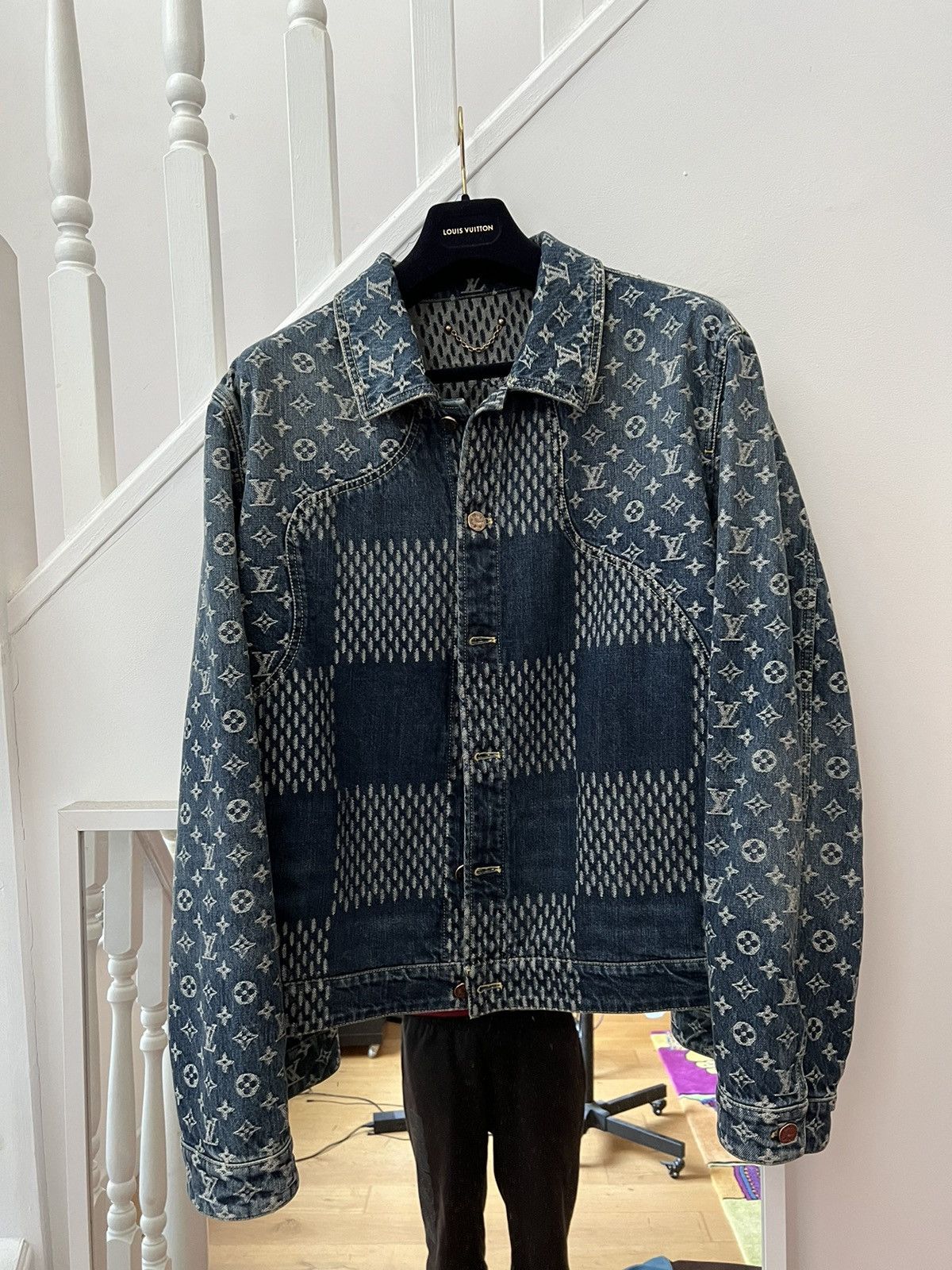 Louis Vuitton x Nigo Denim Jacket Blue (50), Men's Fashion, Coats, Jackets  and Outerwear on Carousell