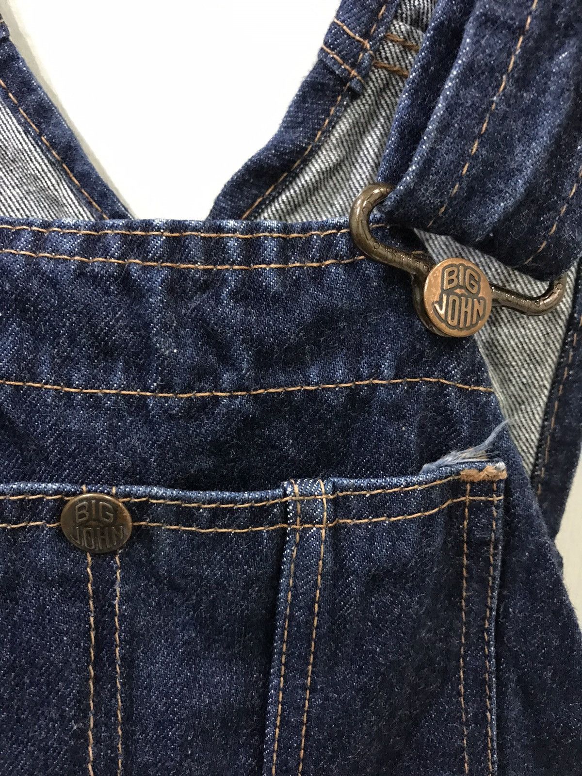 Big John For W26-27🔥Vintage BIG JOHN Japan Denim Overall Size US 29 - 4 Thumbnail