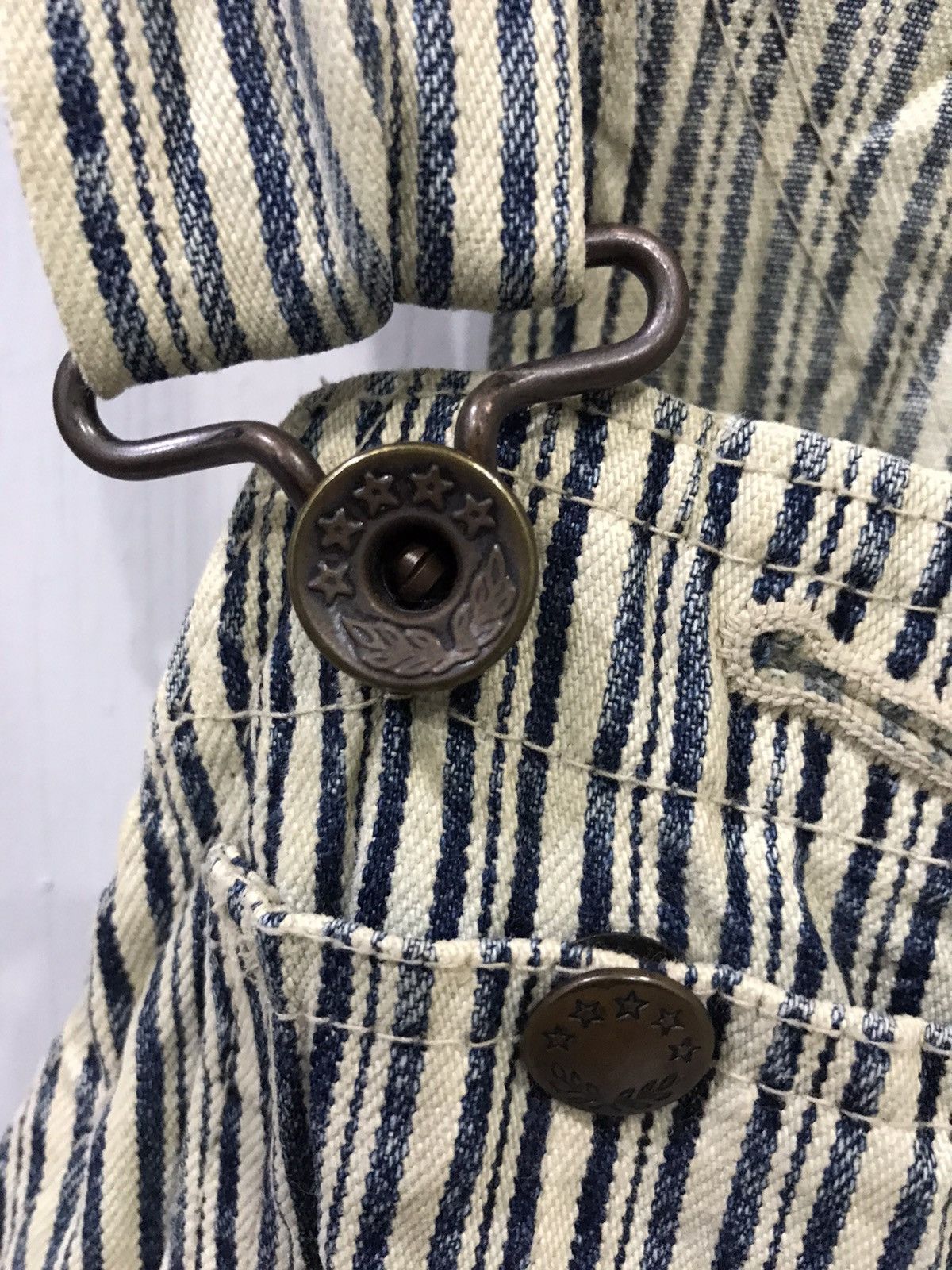 Japanese Brand 🔥For W30-32🔥BLUE WAY Hickory Stripe Overall Size US 34 / EU 50 - 6 Thumbnail