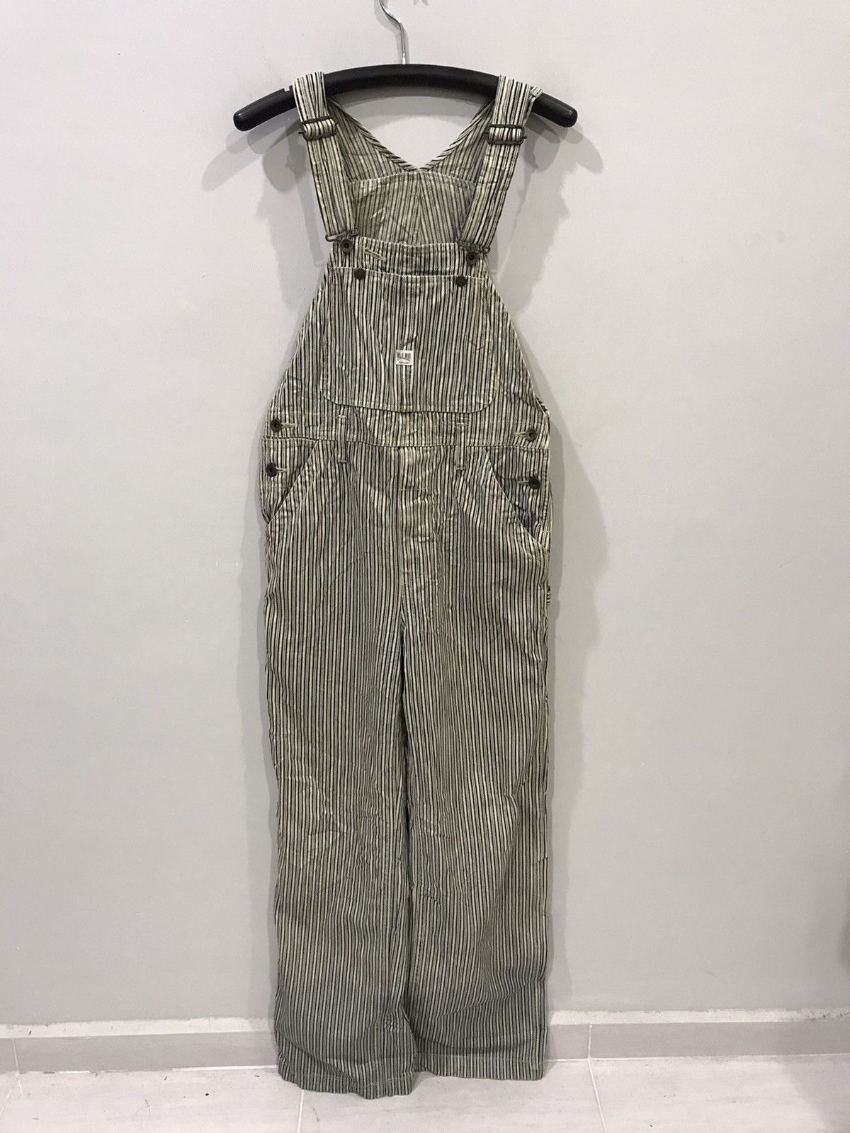 Japanese Brand 🔥For W30-32🔥BLUE WAY Hickory Stripe Overall Size US 34 / EU 50 - 1 Thumbnail