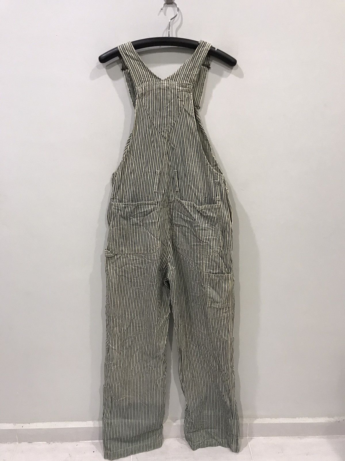 Japanese Brand 🔥For W30-32🔥BLUE WAY Hickory Stripe Overall Size US 34 / EU 50 - 7 Thumbnail