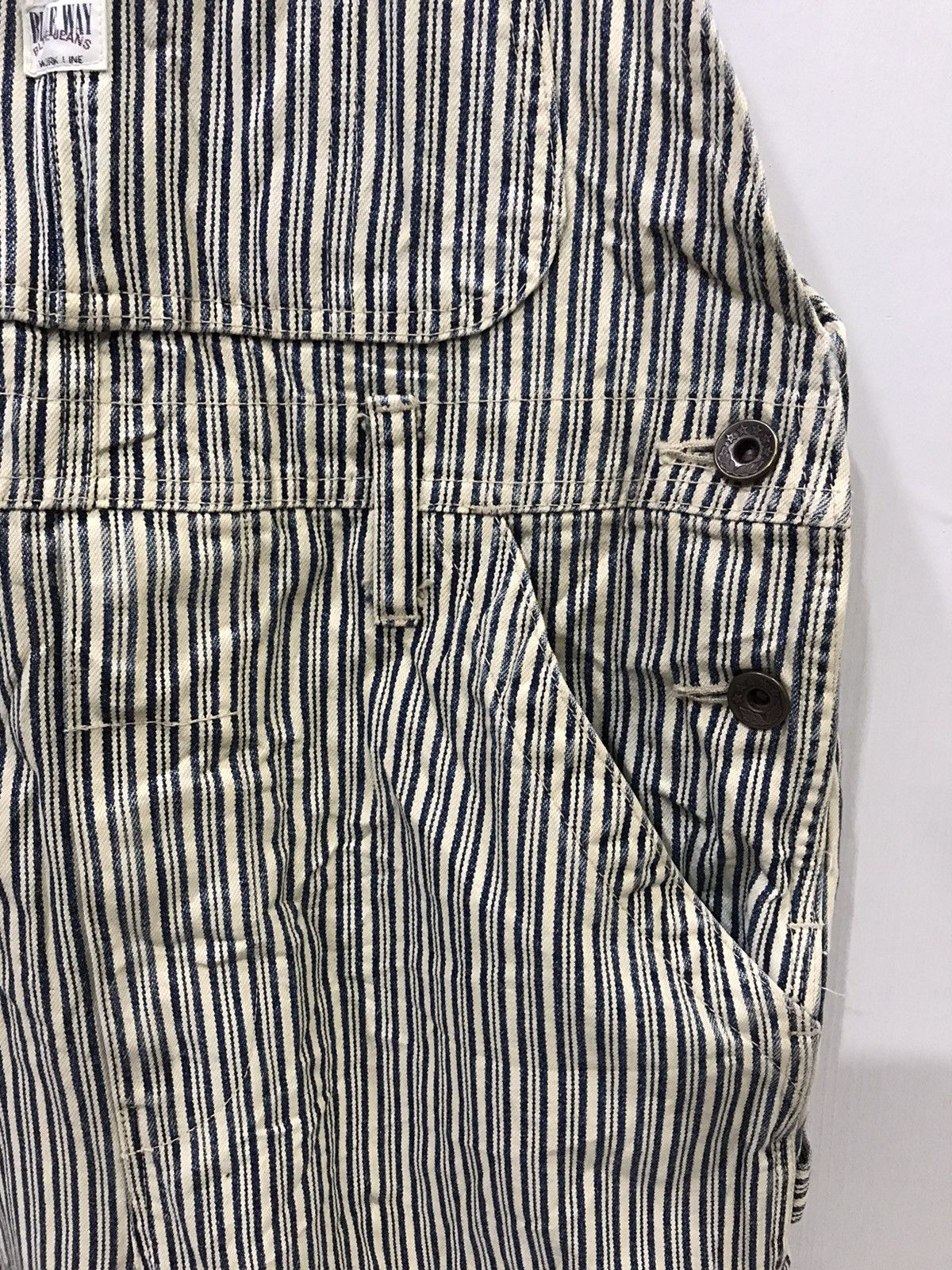 Japanese Brand 🔥For W30-32🔥BLUE WAY Hickory Stripe Overall Size US 34 / EU 50 - 3 Thumbnail