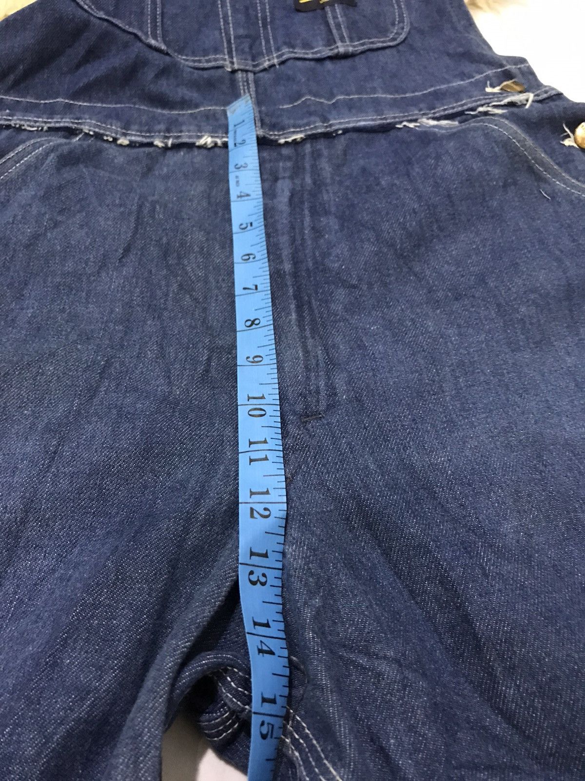 Vintage TOUGHSKINS UNION MADE USA WorkWear Double Knee Denim Overall Size US 33 - 22 Thumbnail