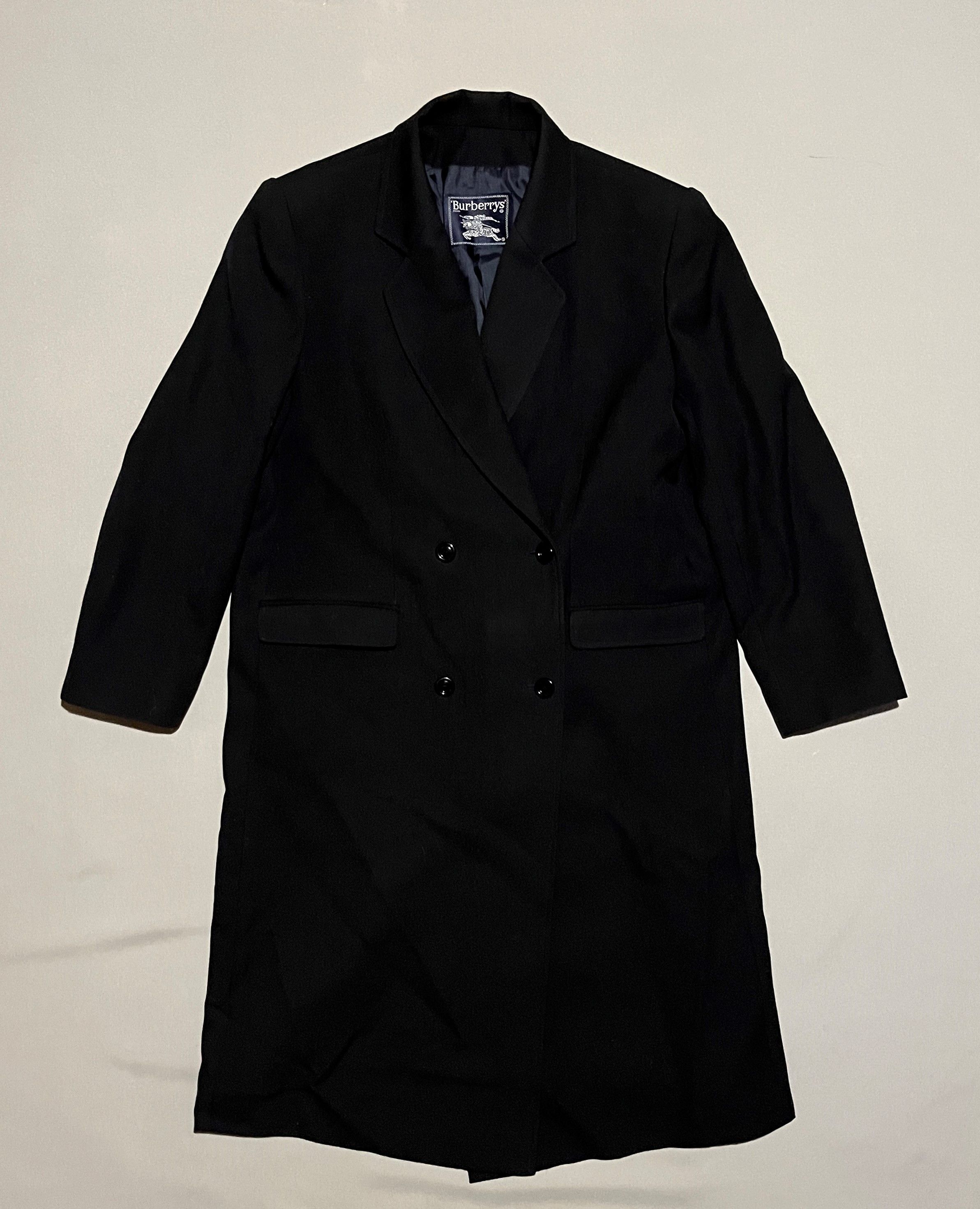 Burberrys Wool Vintage Classic Coat Square Shoulders